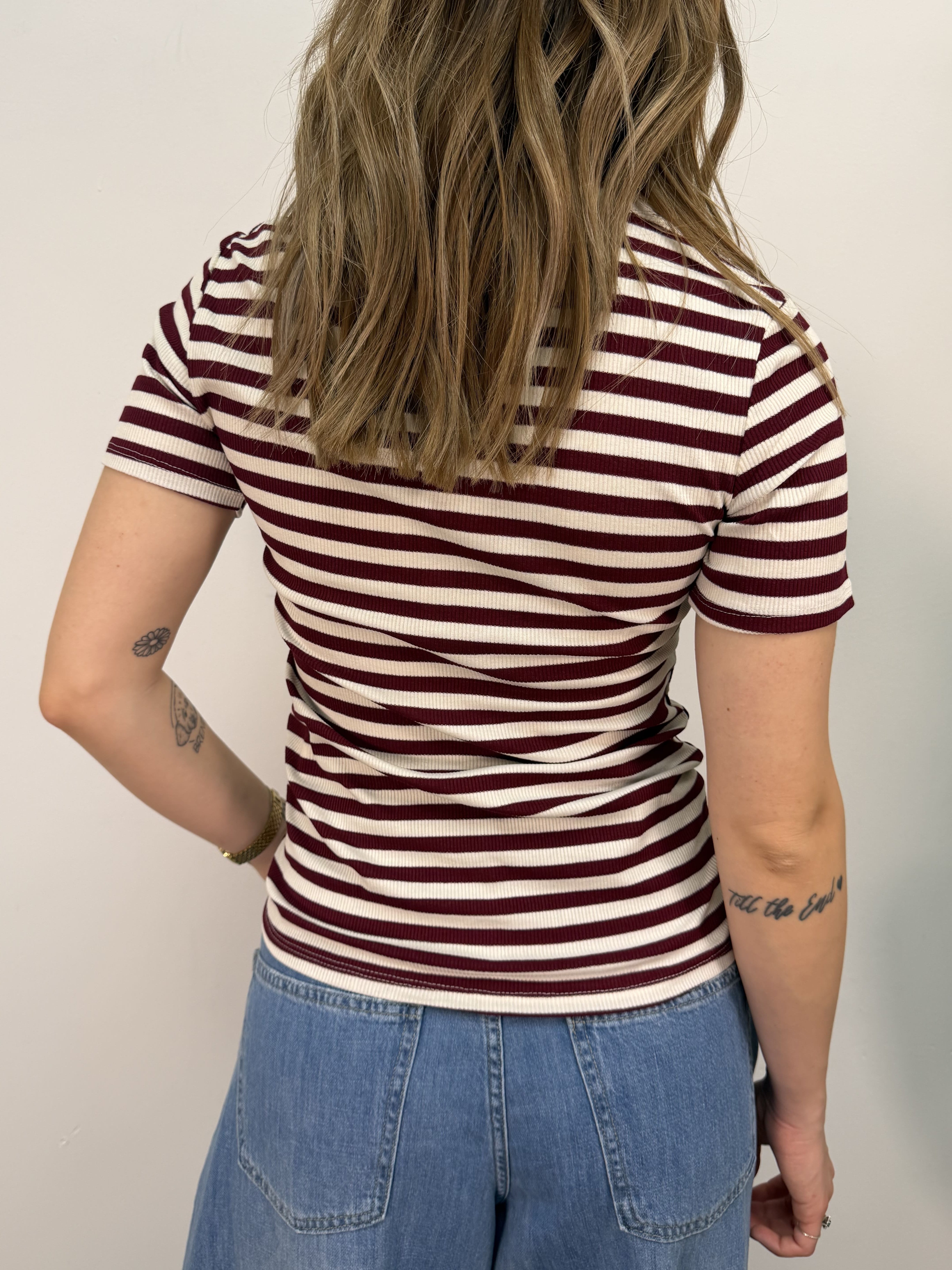 T-Shirt serafino in cotone rigata HaveOne