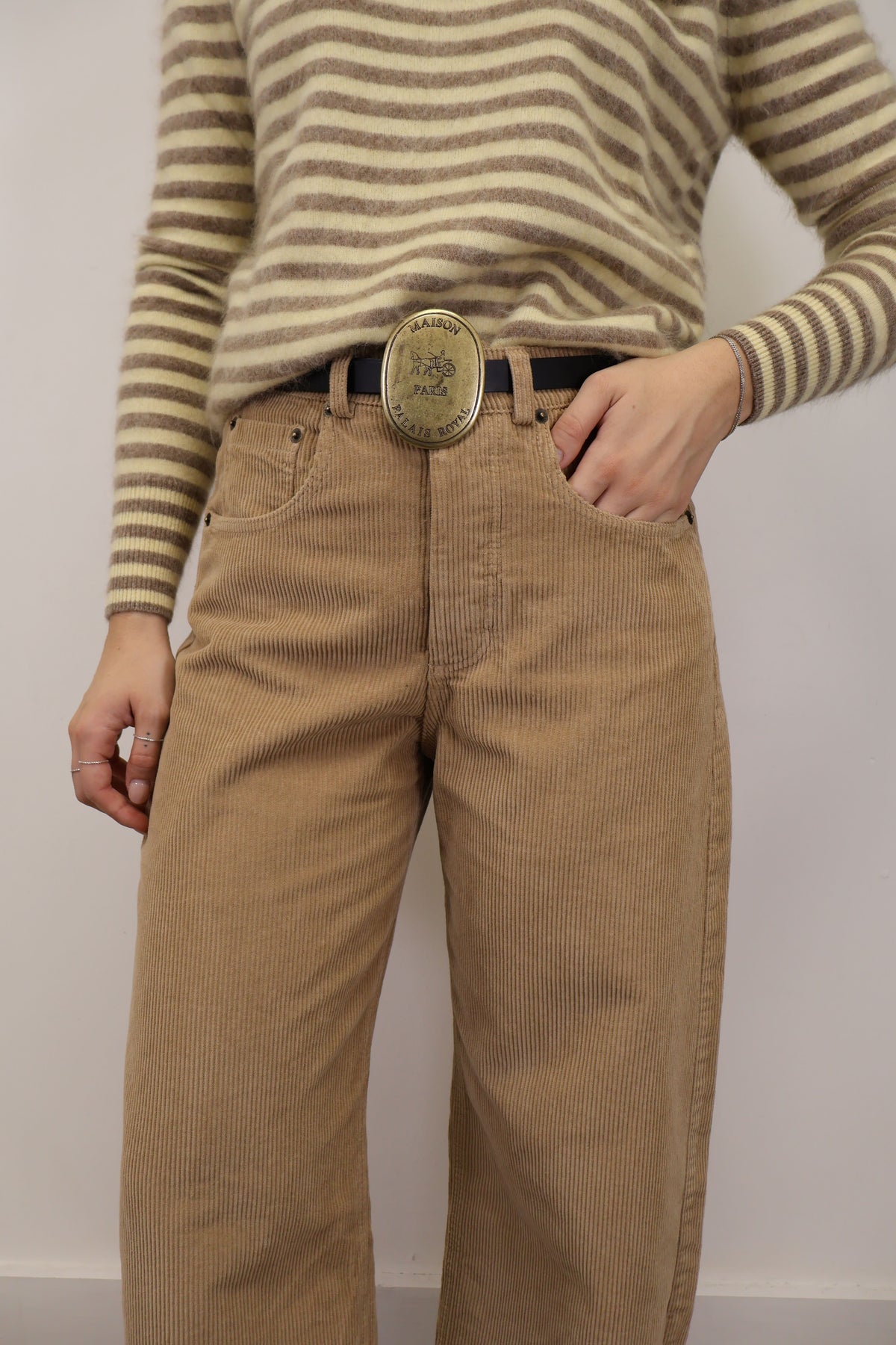 Pantalone ovetto in velluto rocciatore nocciola Tensione In