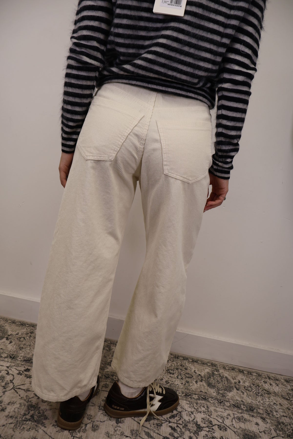 Pantalone ovetto velluto rocciatore panna Tensione In
