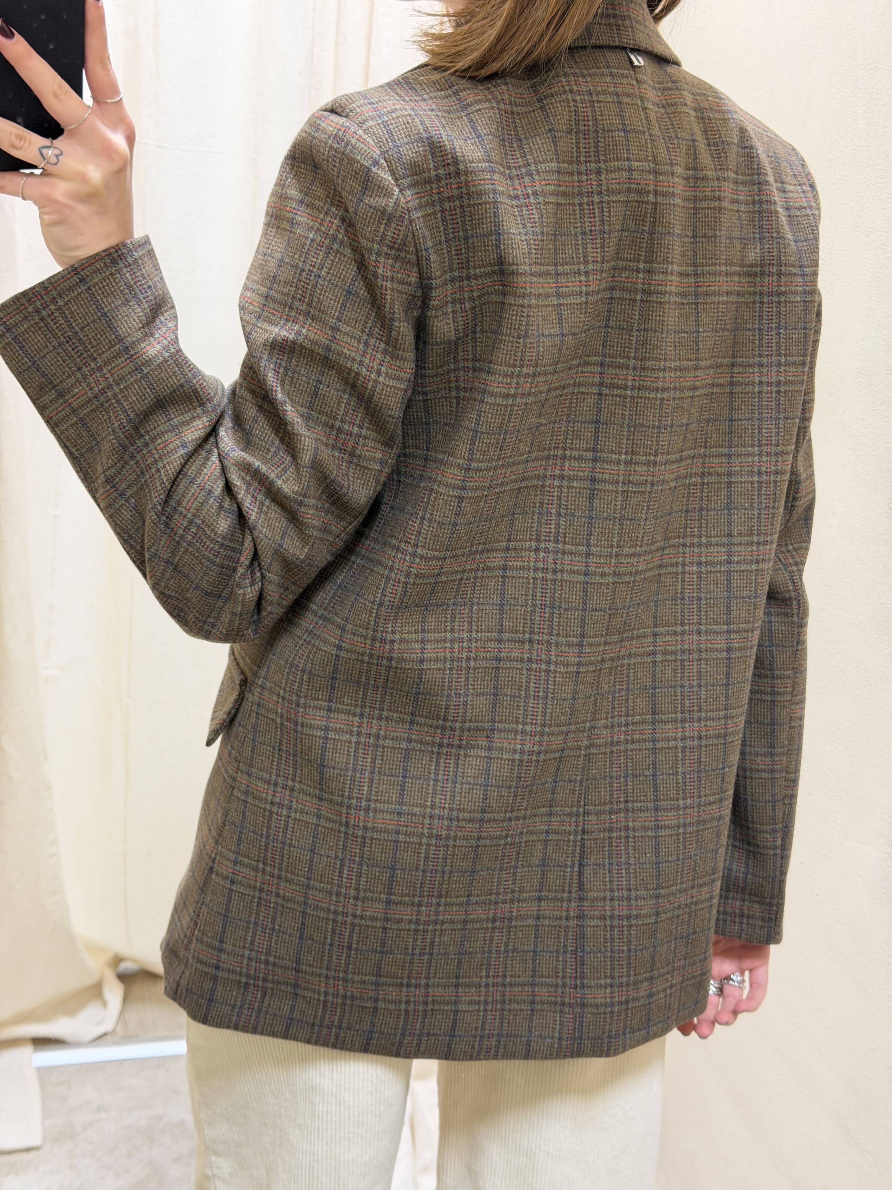 Giacca strutturata in principe di galles con spille Dixie