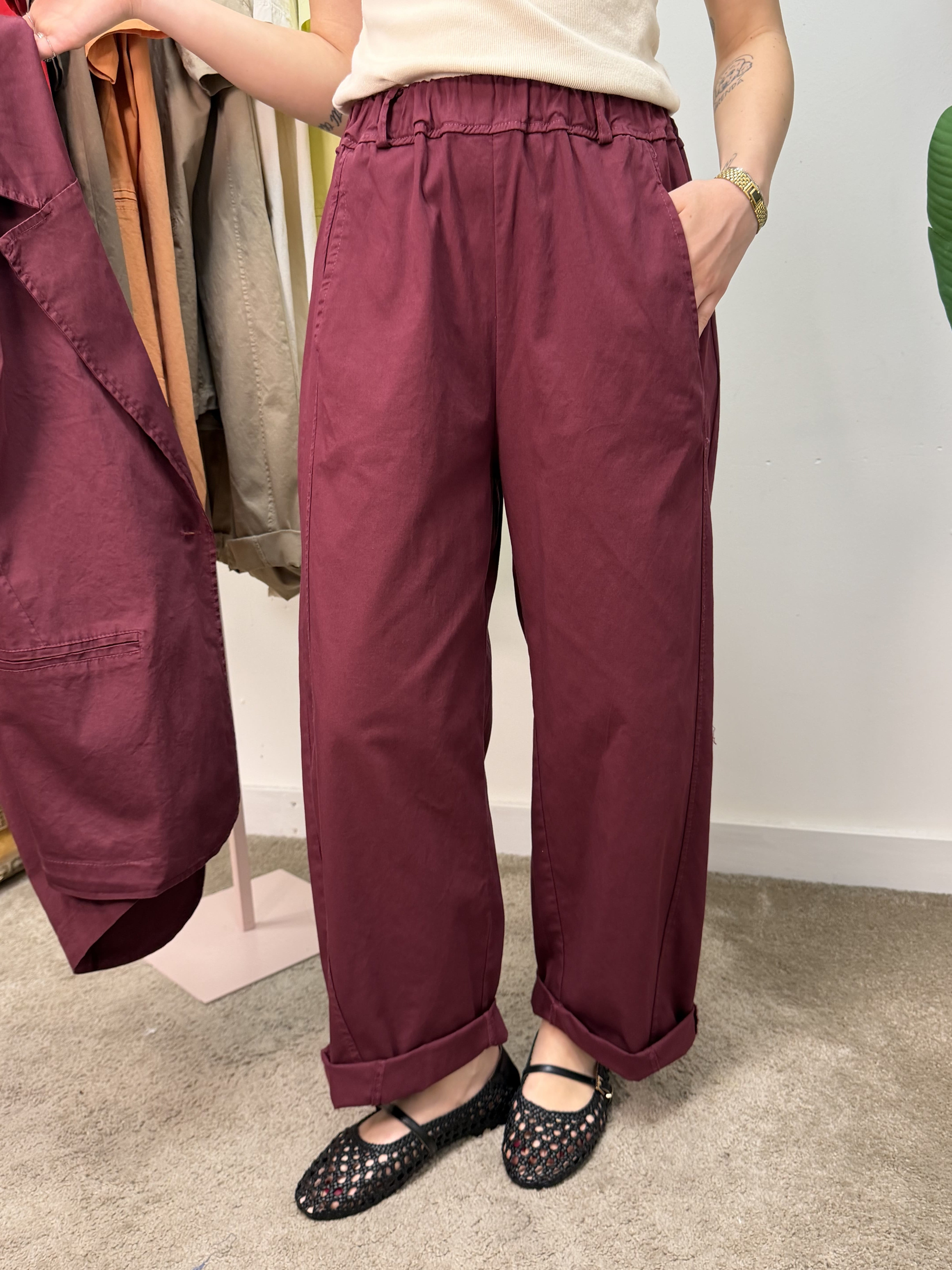 Pantalone barrel elastico in vita MyD x GiuGió