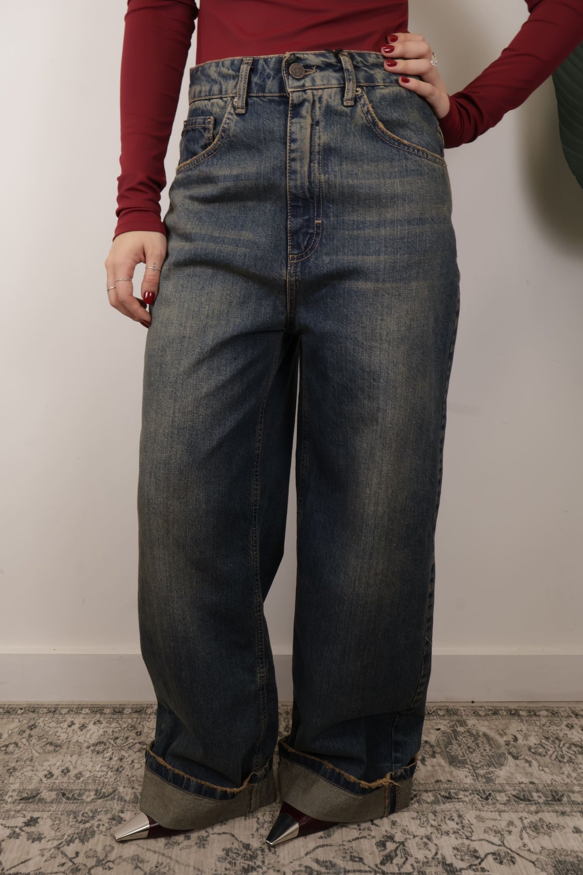 Jeans baggy maxi risvolto Tensione In
