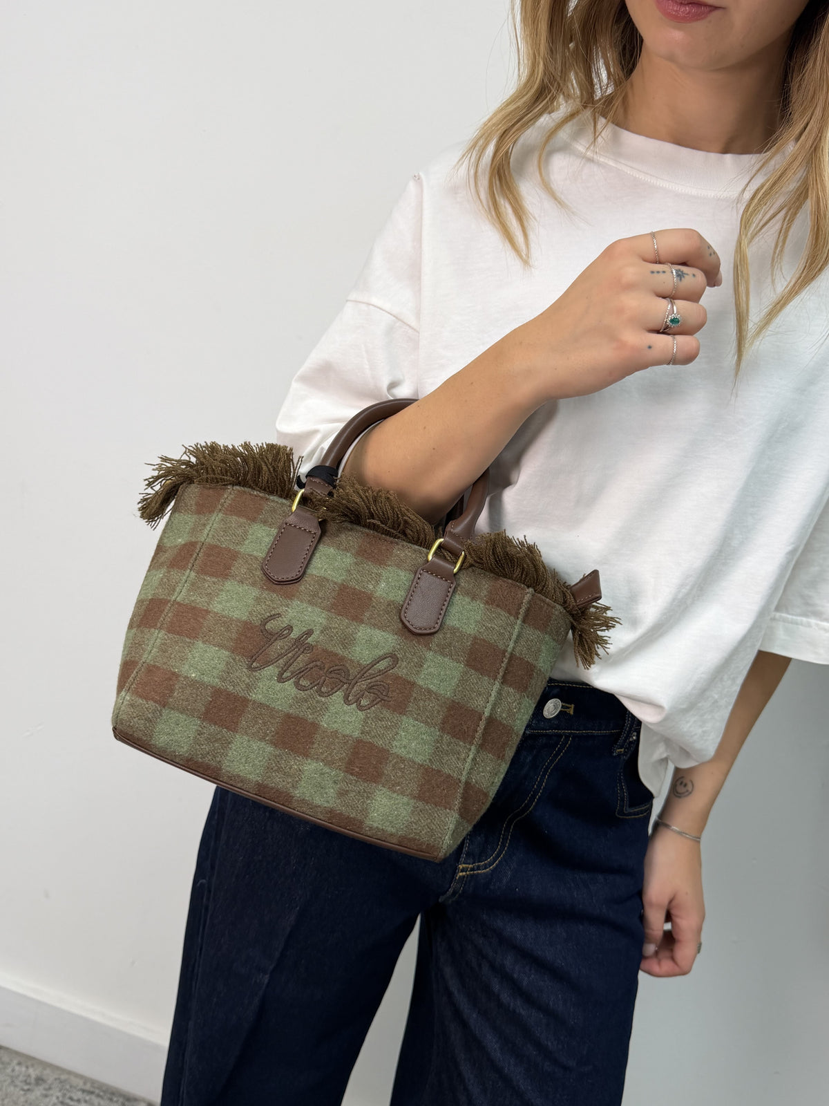 Borsa Bristol small a quadri Vicolo