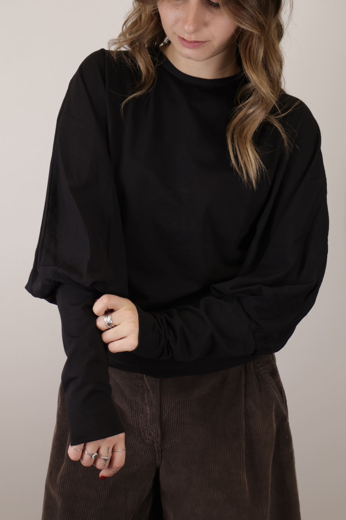 T-shirt avvitata con maniche a pipistrello Tensione In