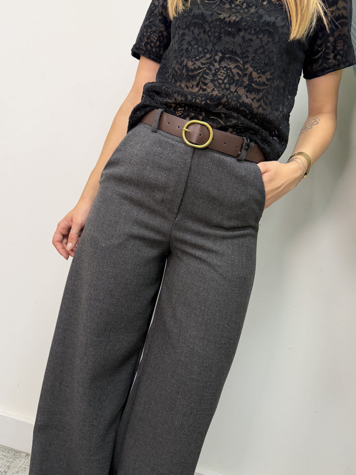 Pantalone gamba dritta mano lana MyD