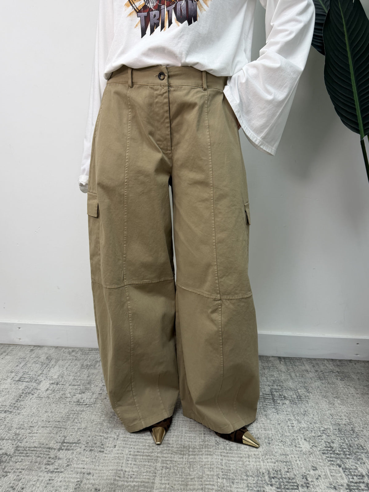 Pantalone cargo over in gabardine MyD