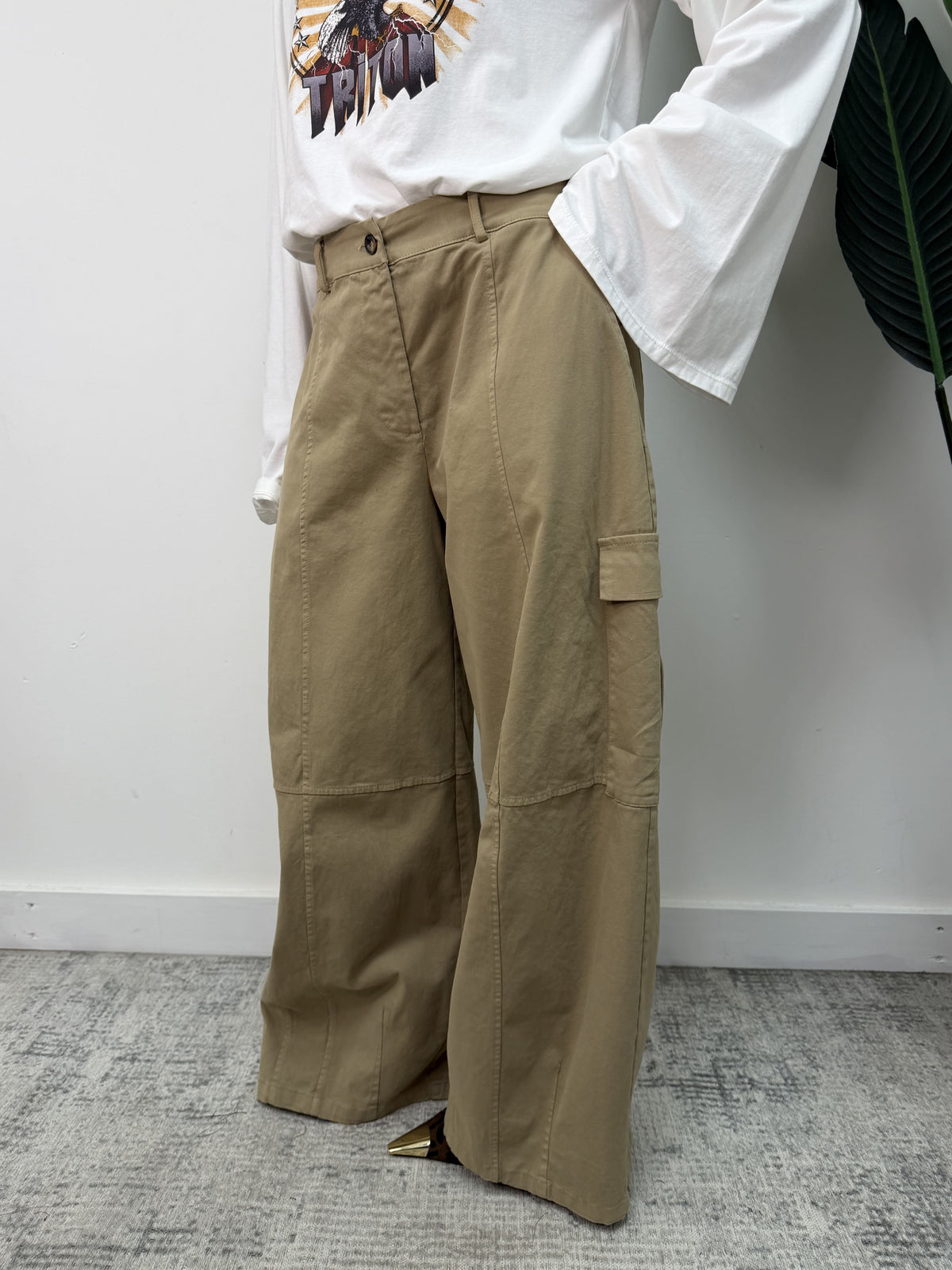 Pantalone cargo over in gabardine MyD