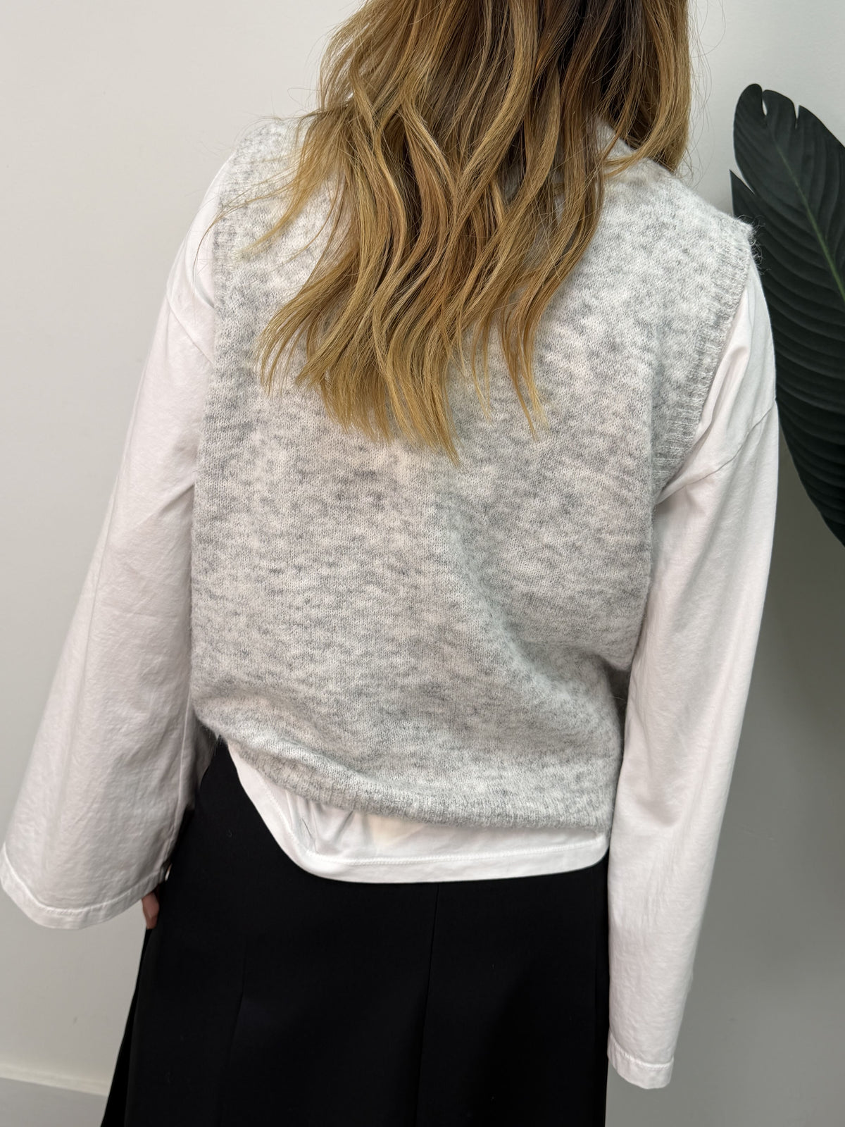 Gilet paricollo in misto lana MyD