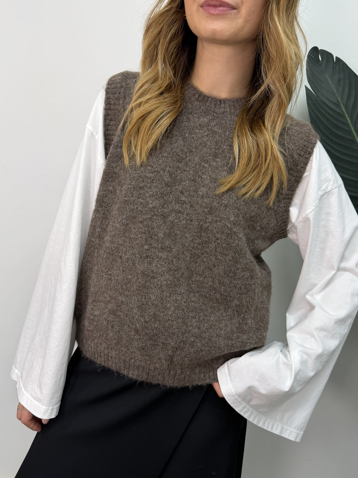 Gilet paricollo in misto lana MyD