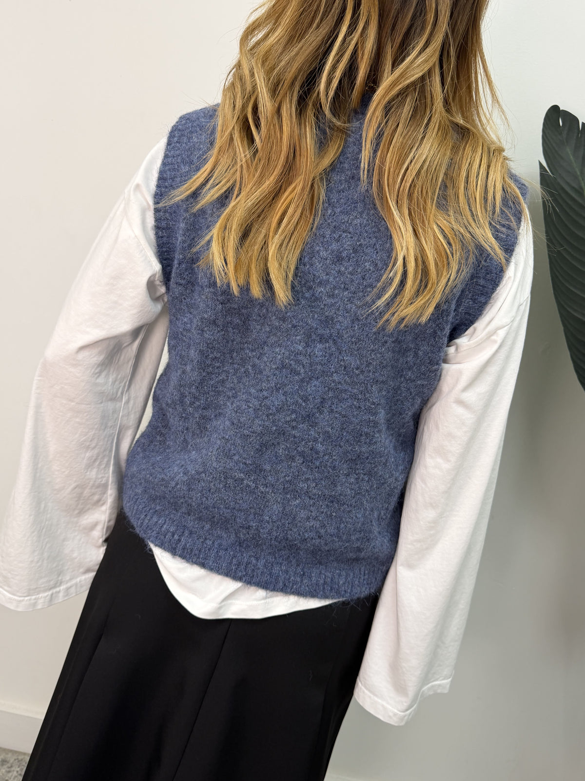 Gilet paricollo in misto lana MyD