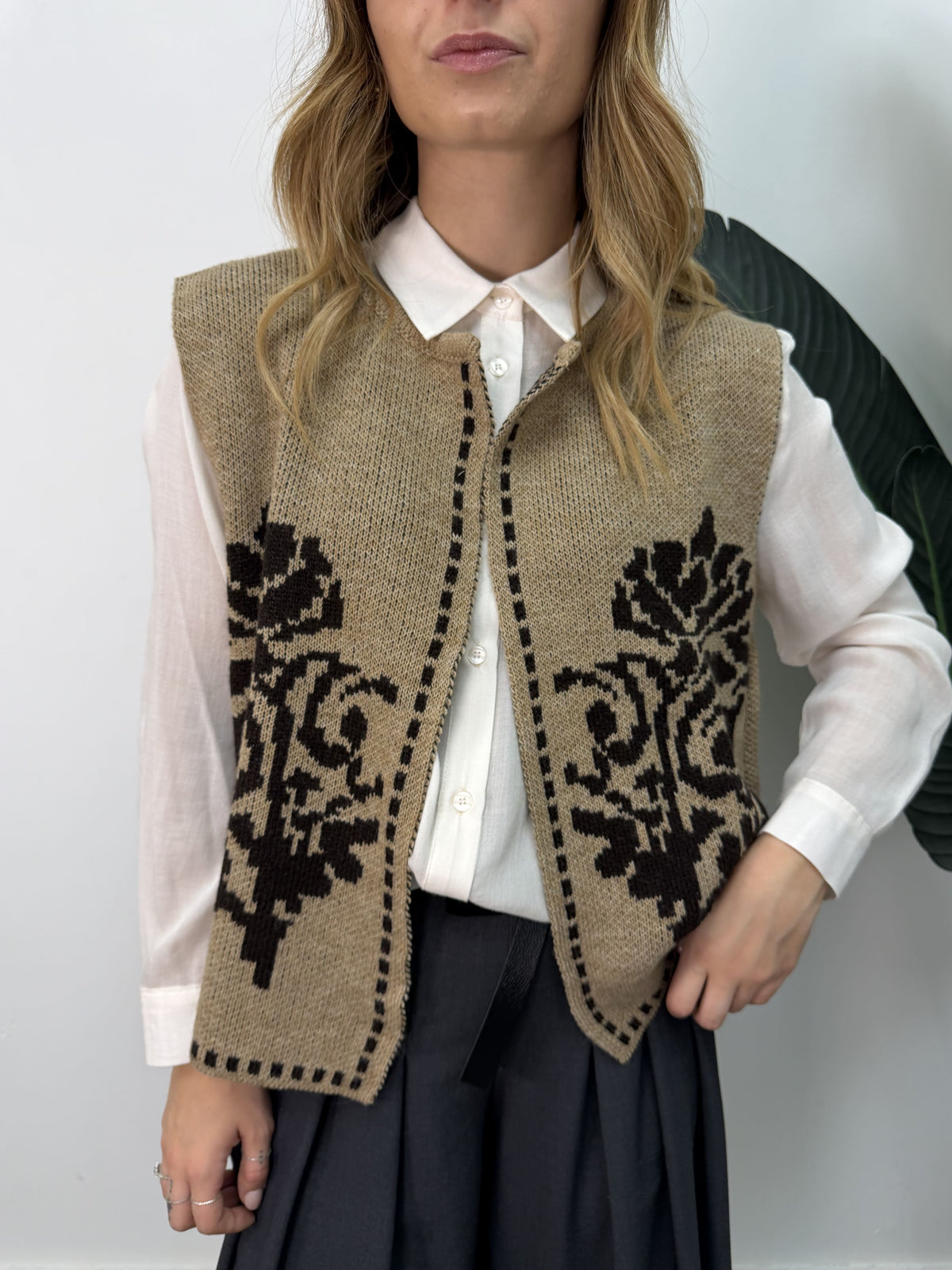 Gilet in maglia a fantasia MyD
