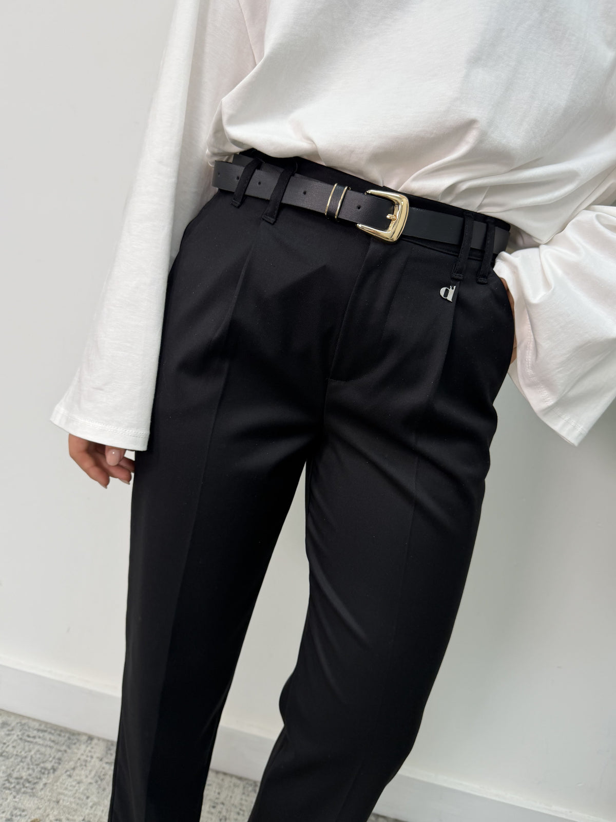 Pantalone sigaretta con pinces Dixie