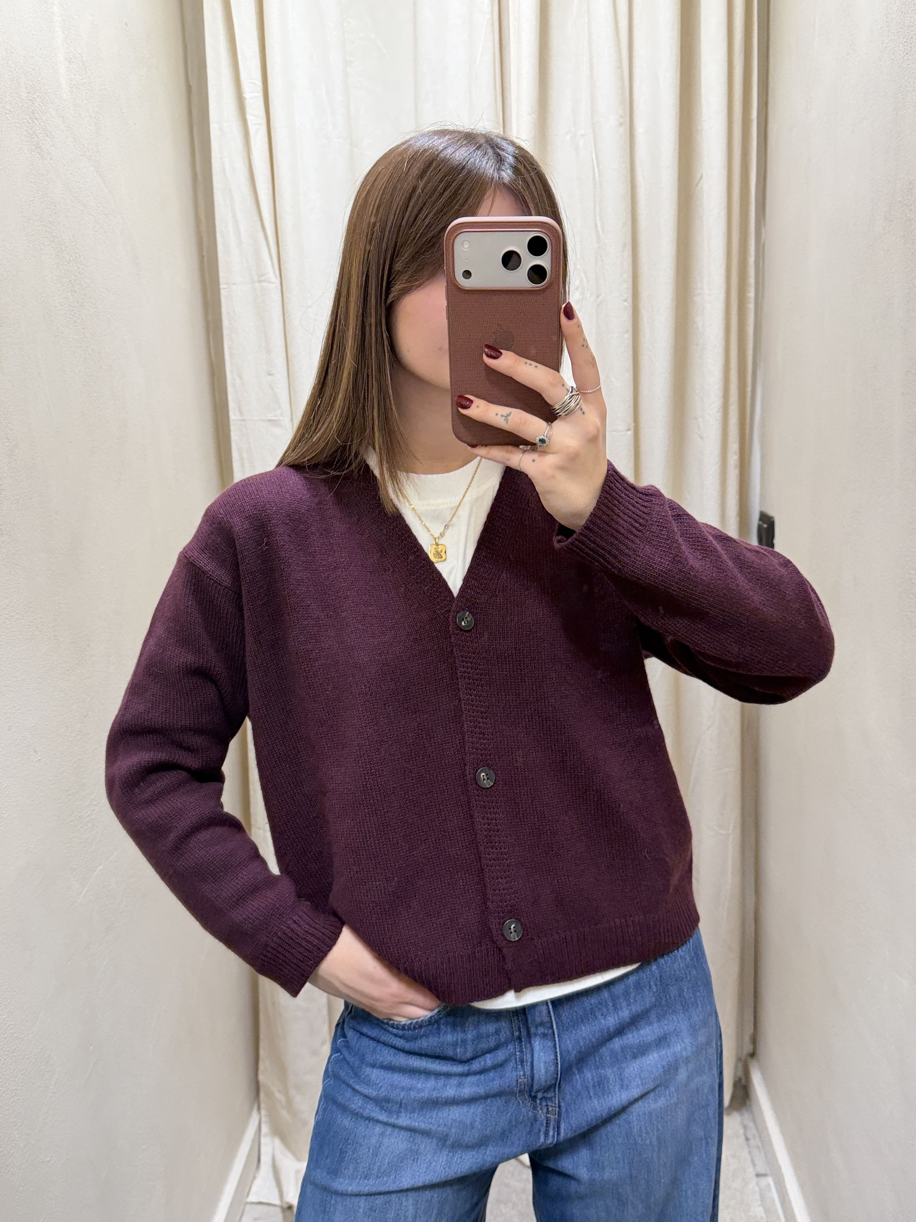 Cardigan tinta unita misto cashmere Tensione In