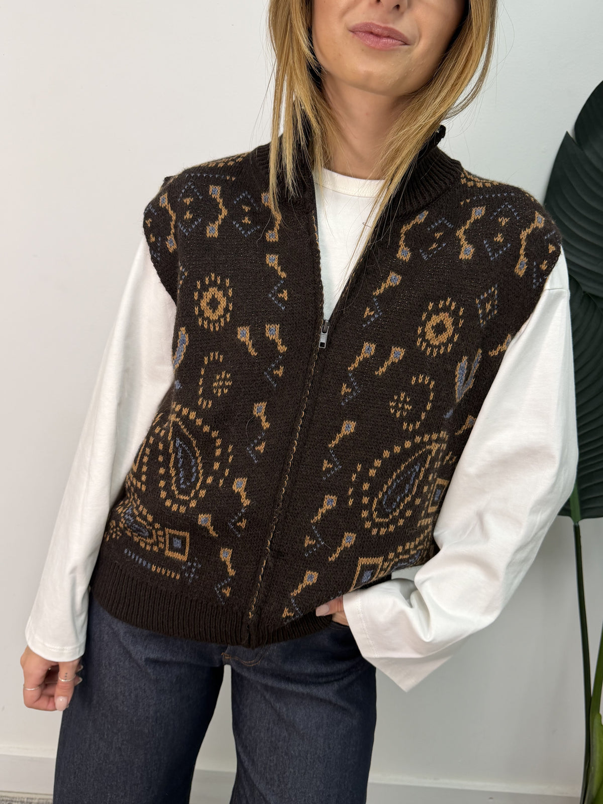 Gilet jacquard bandana MyD