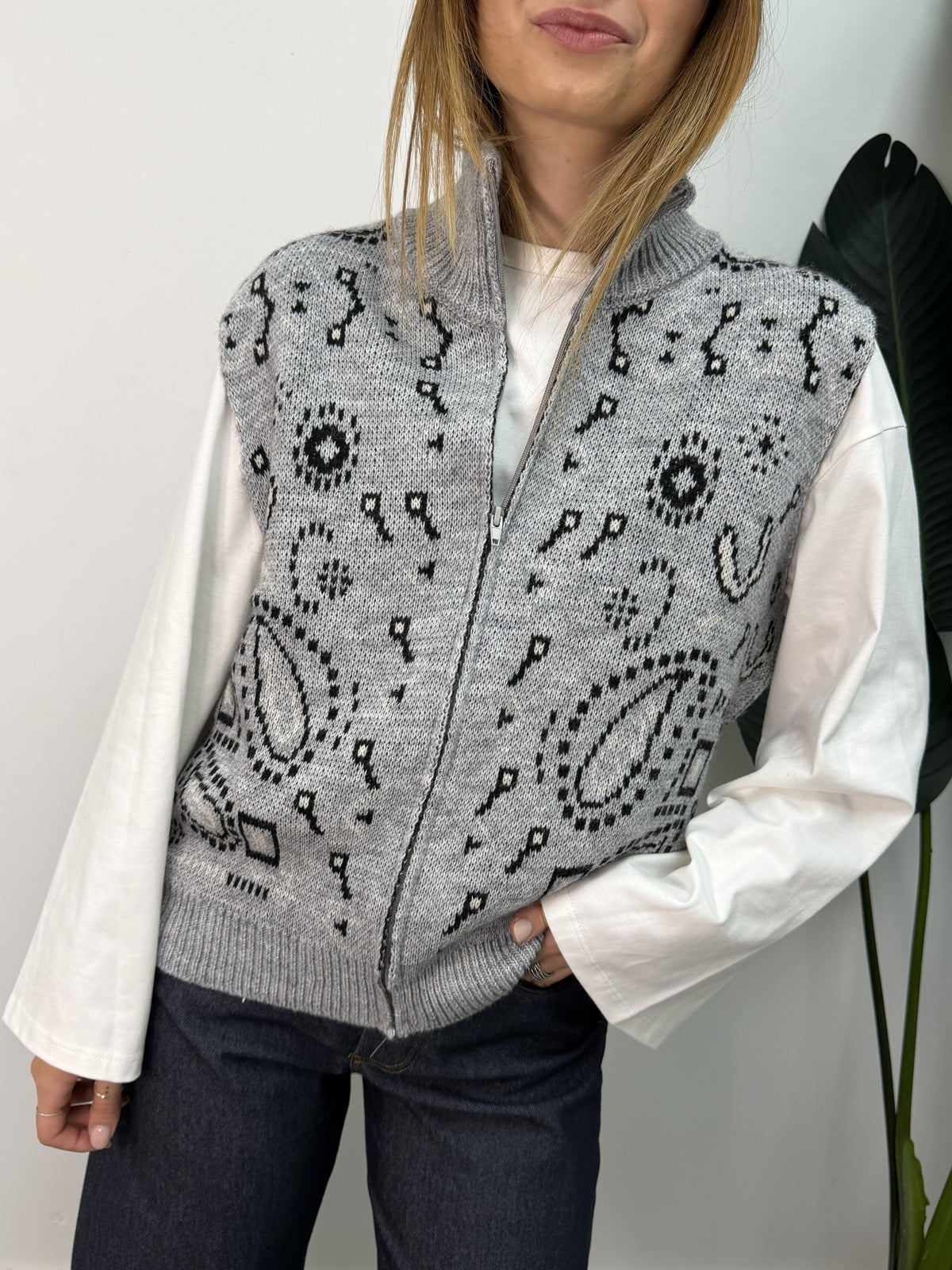 Gilet jacquard bandana MyD