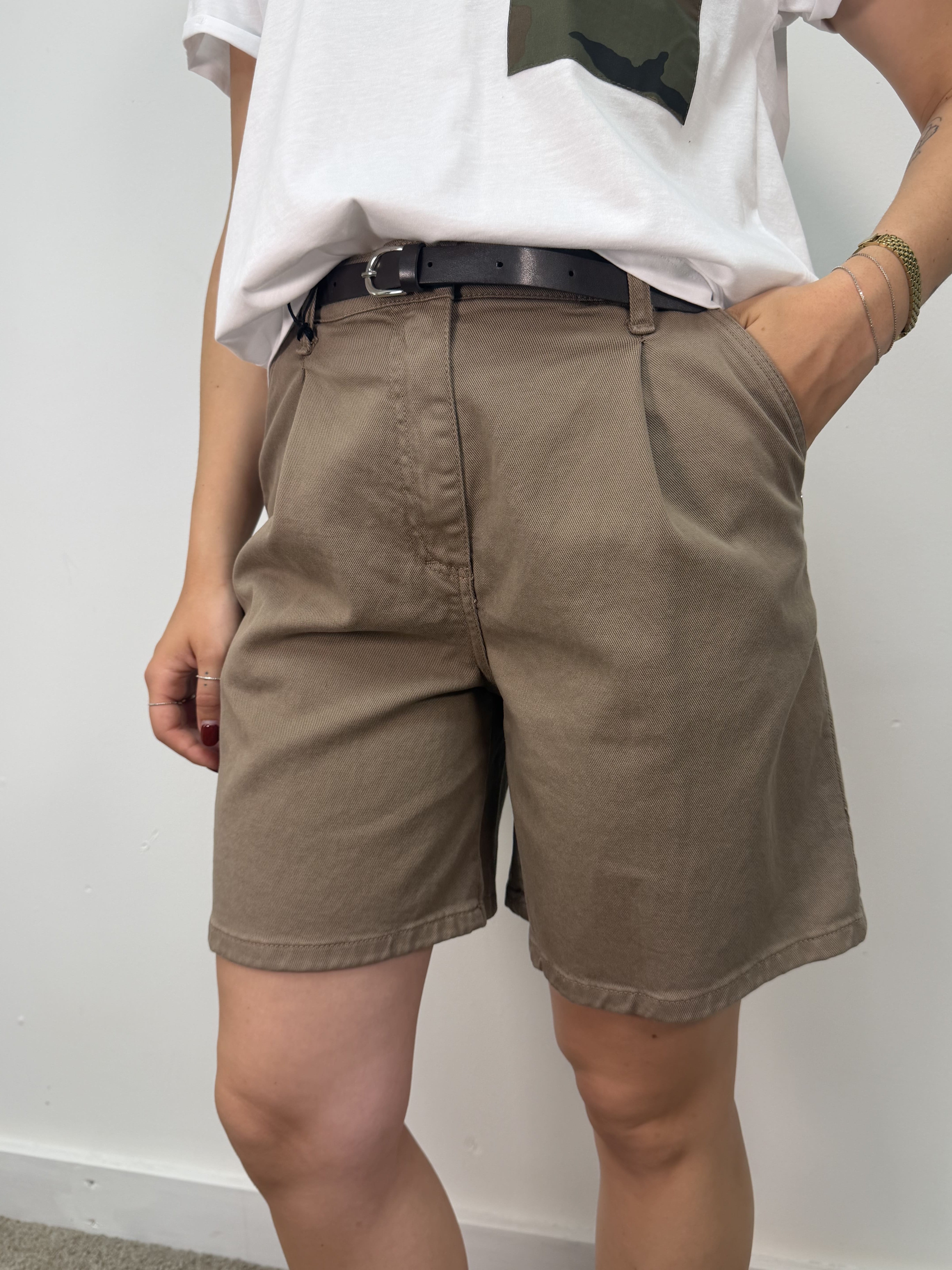 Bermuda in cotone con cinta PLEASE