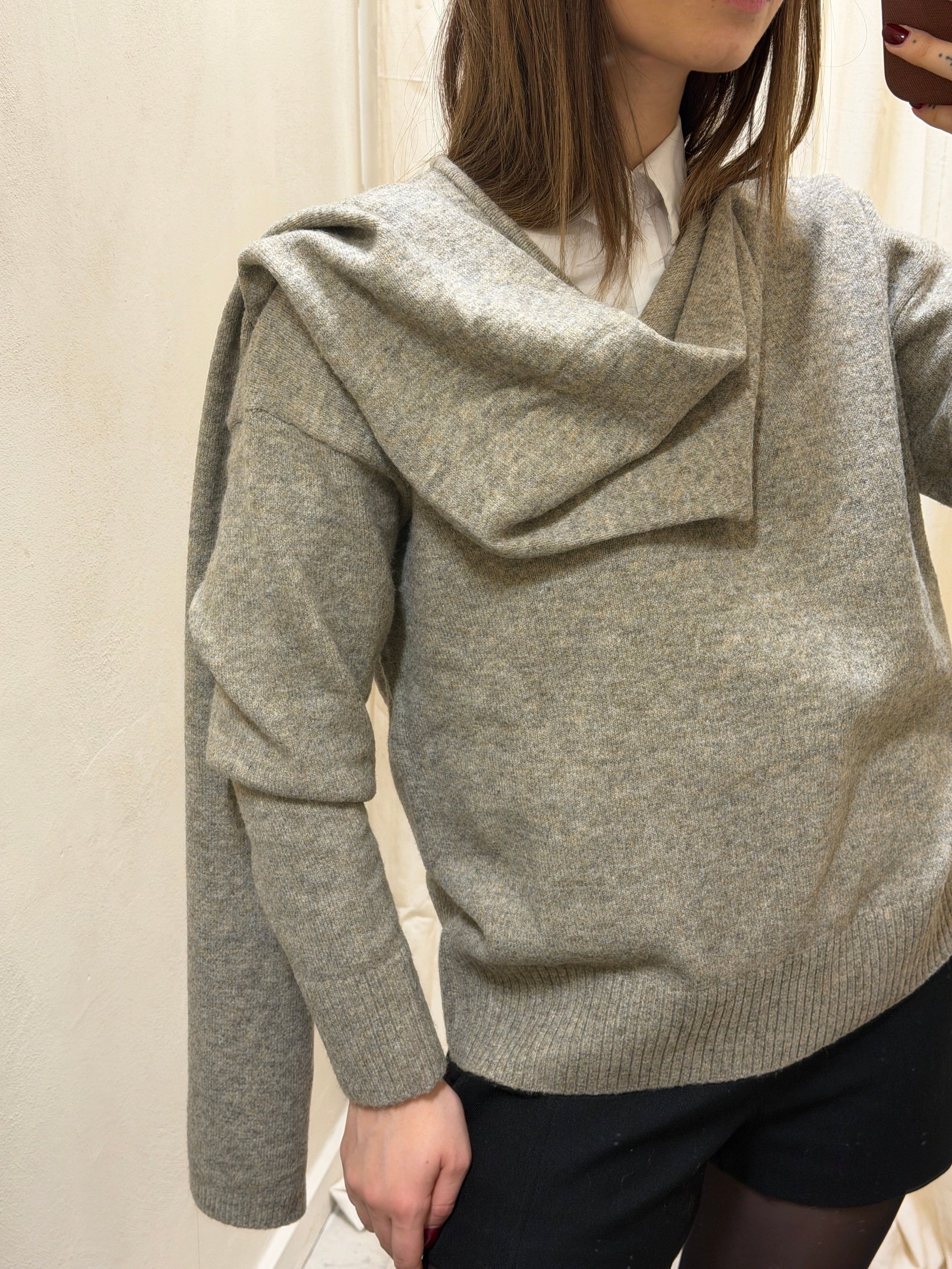 Maglione con sciarpa mélange BSB