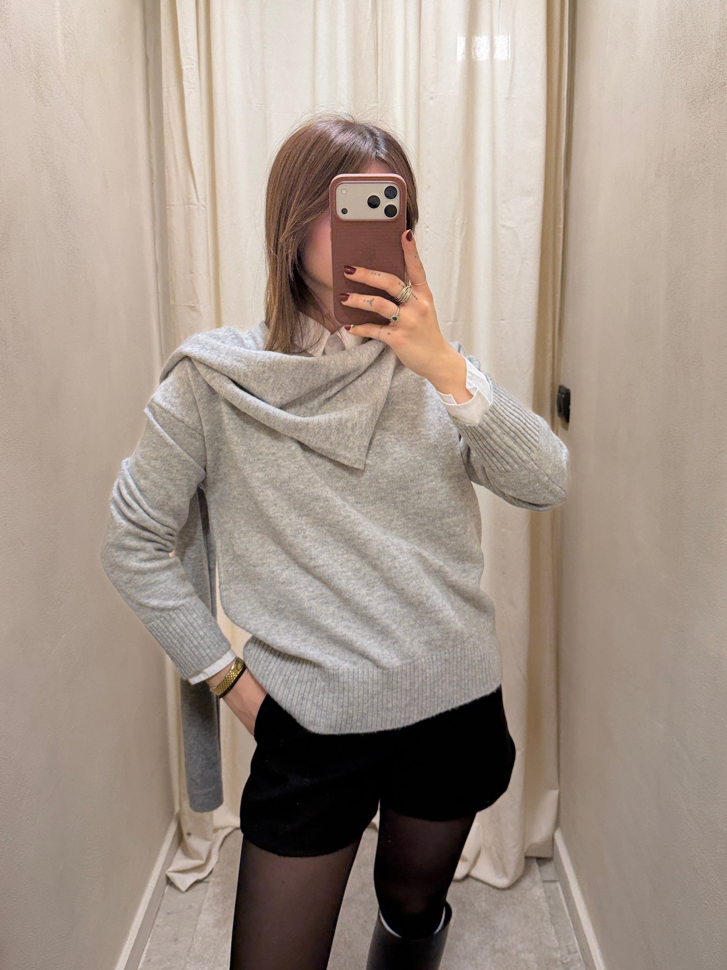 Maglione con sciarpa mélange BSB