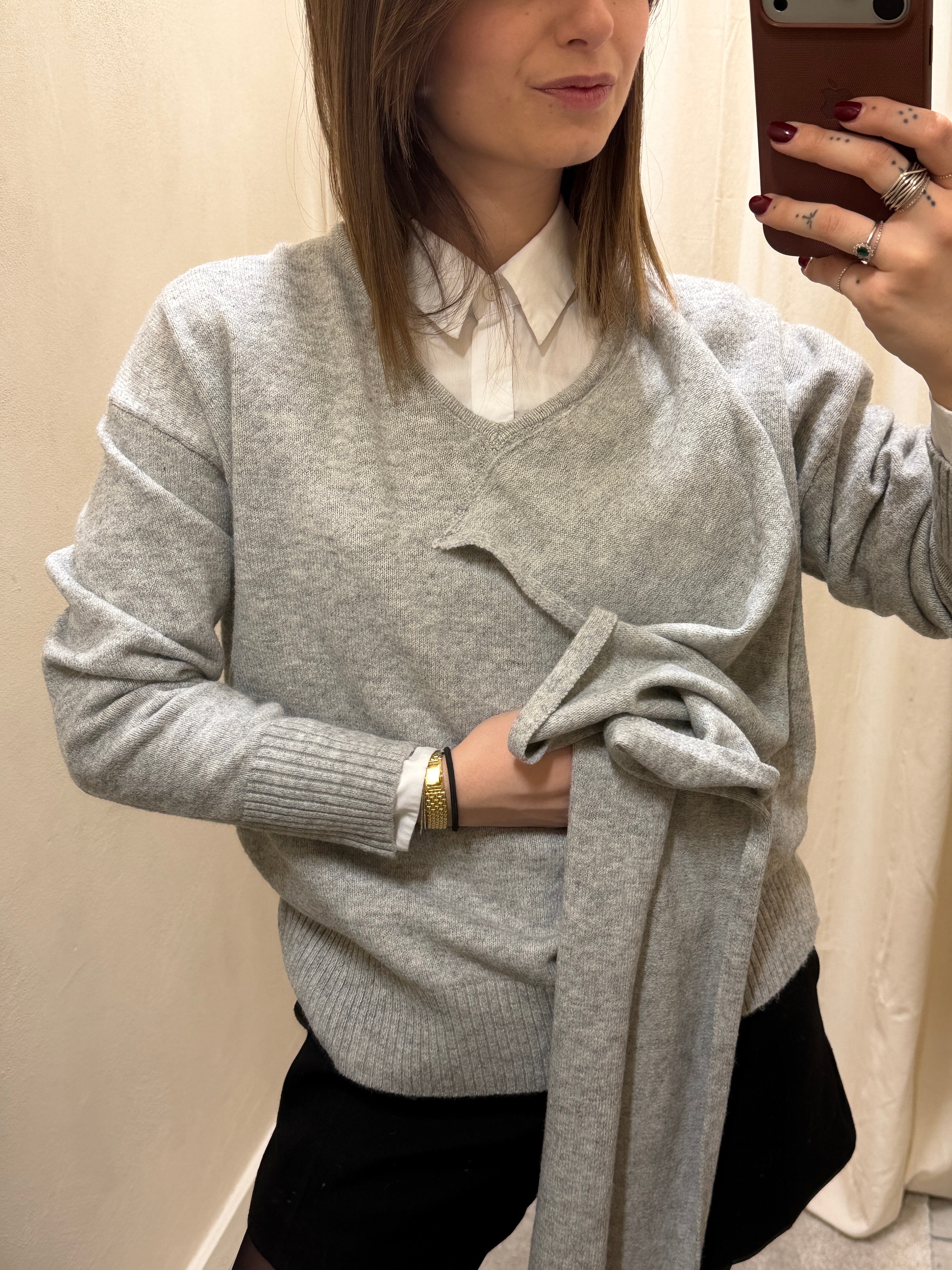 Maglione con sciarpa mélange BSB