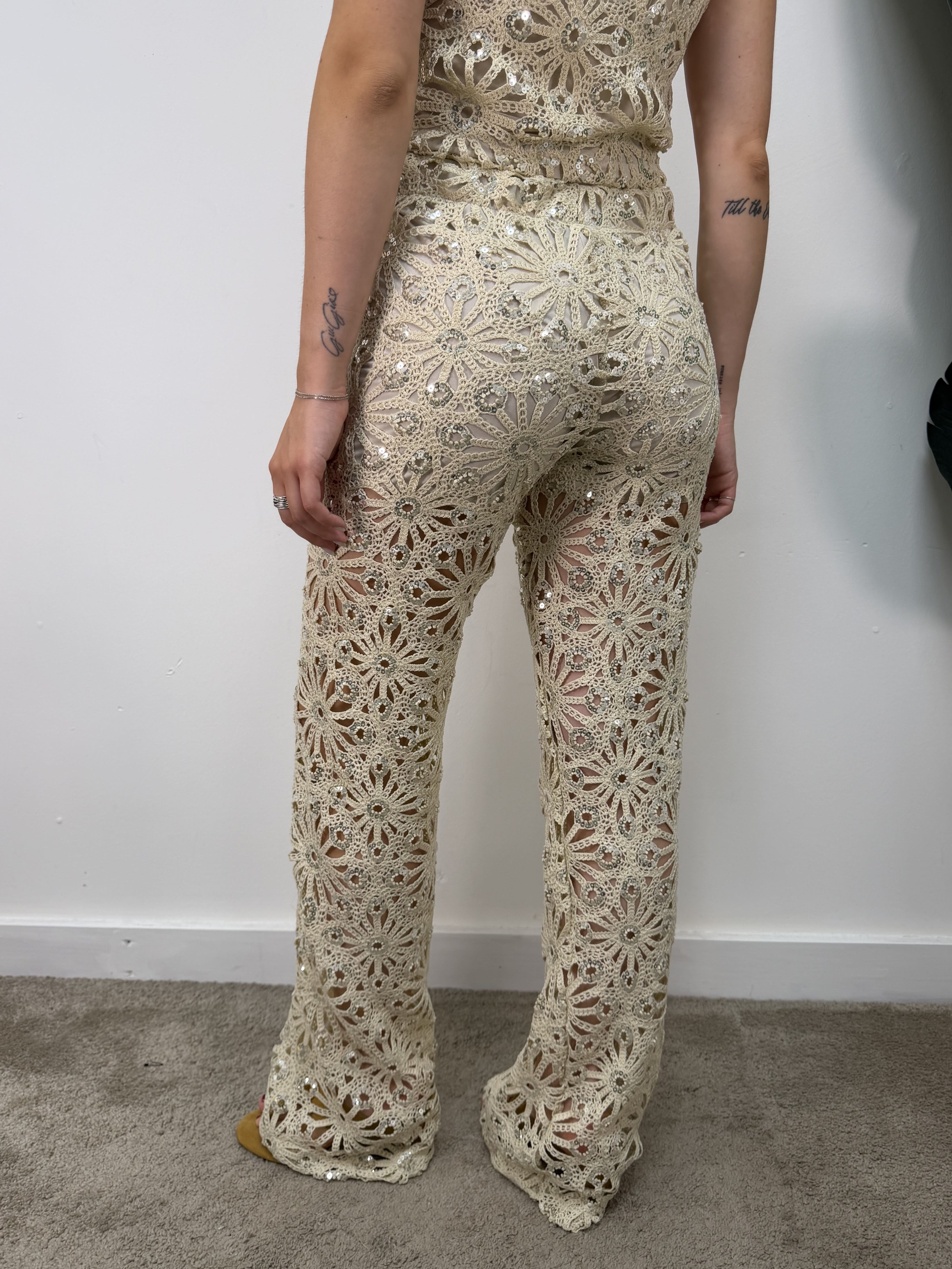 Pantalone in crochet e paillettes HaveOne
