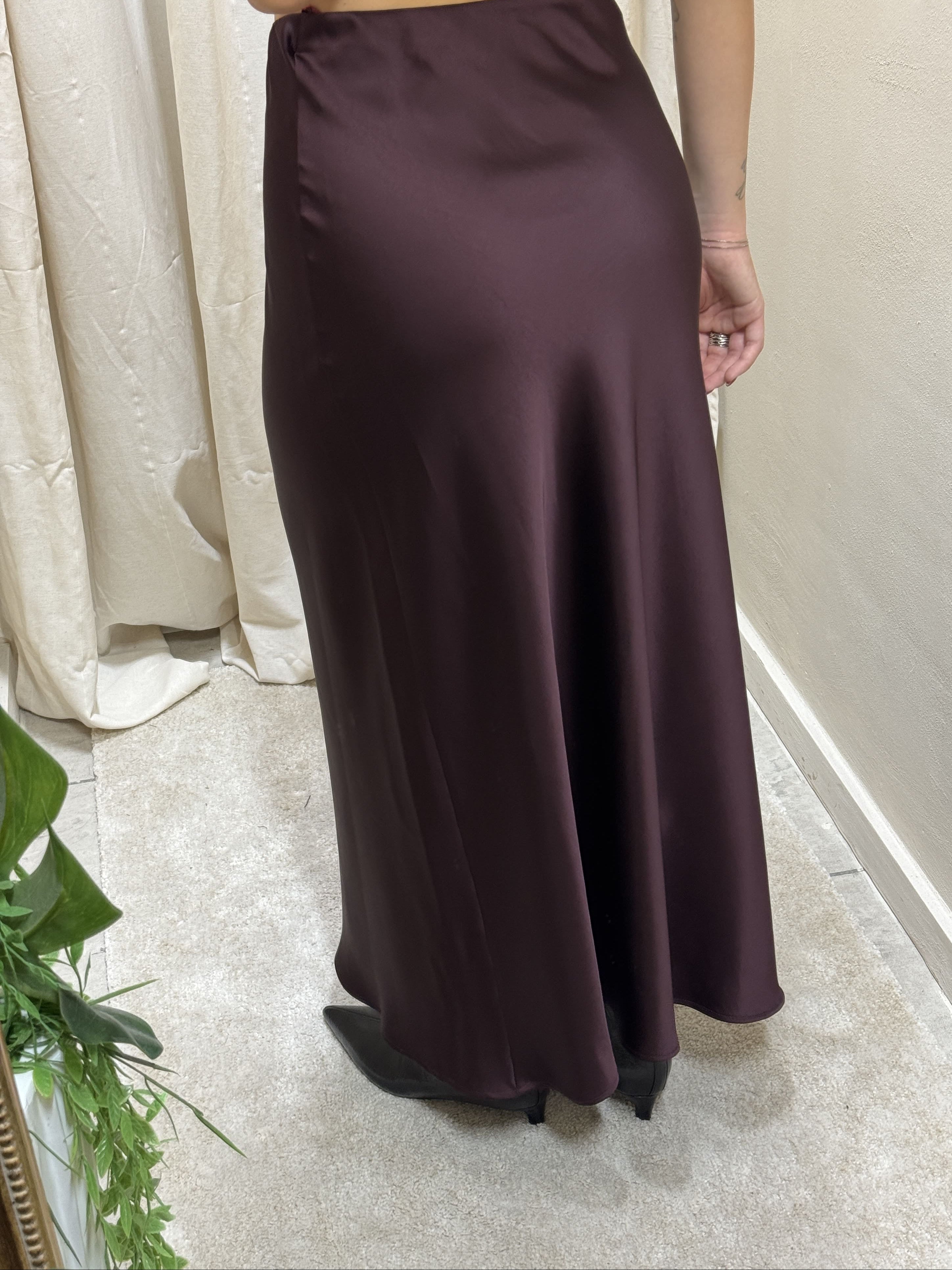 Coordinato top a fascia e gonna satin Imperial