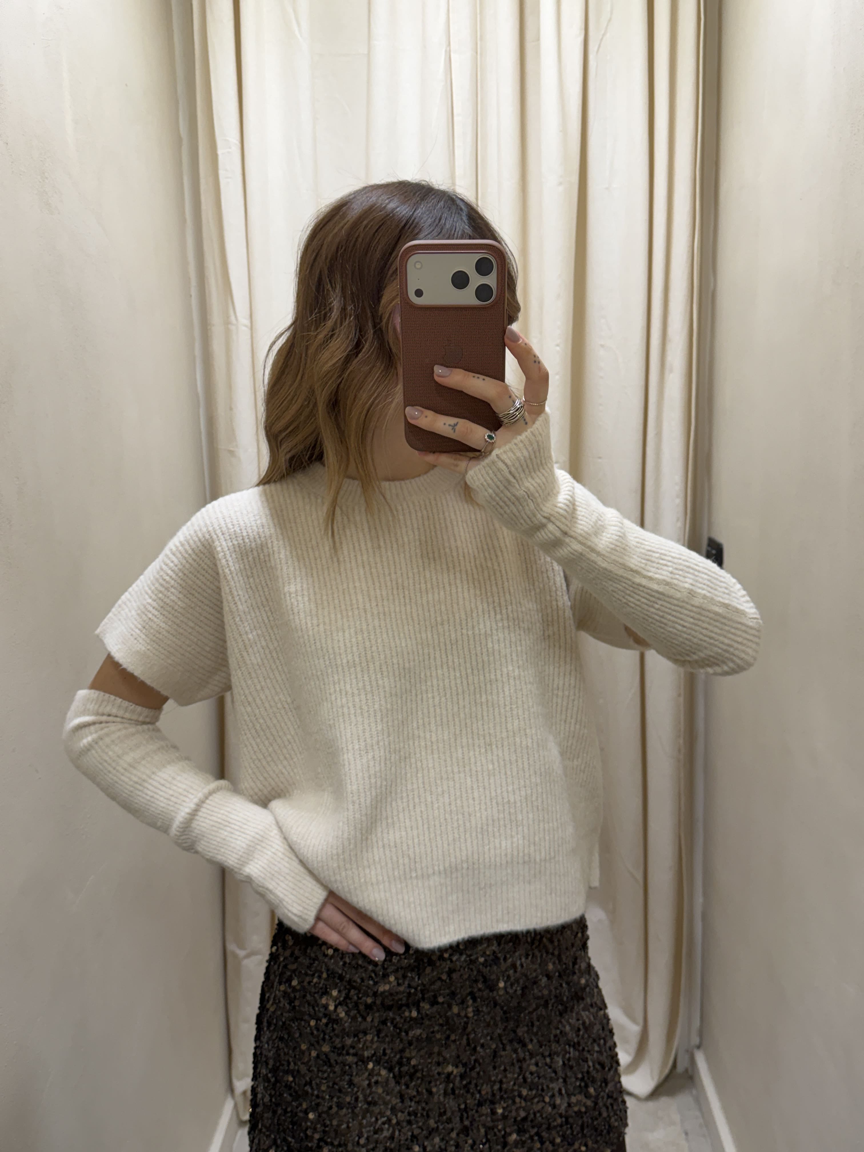 Maglia gilet con manicotti Susy Mix