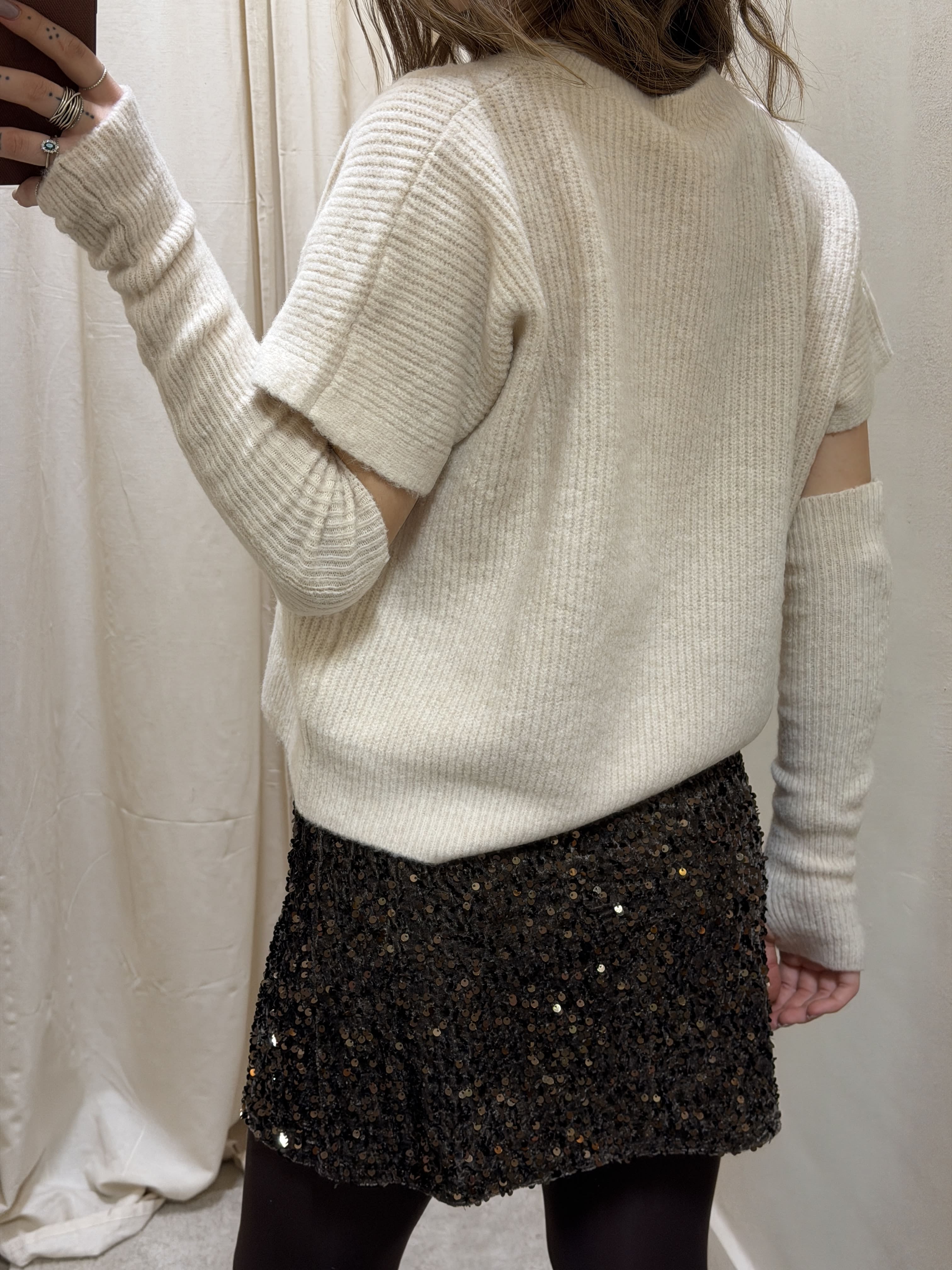 Maglia gilet con manicotti Susy Mix