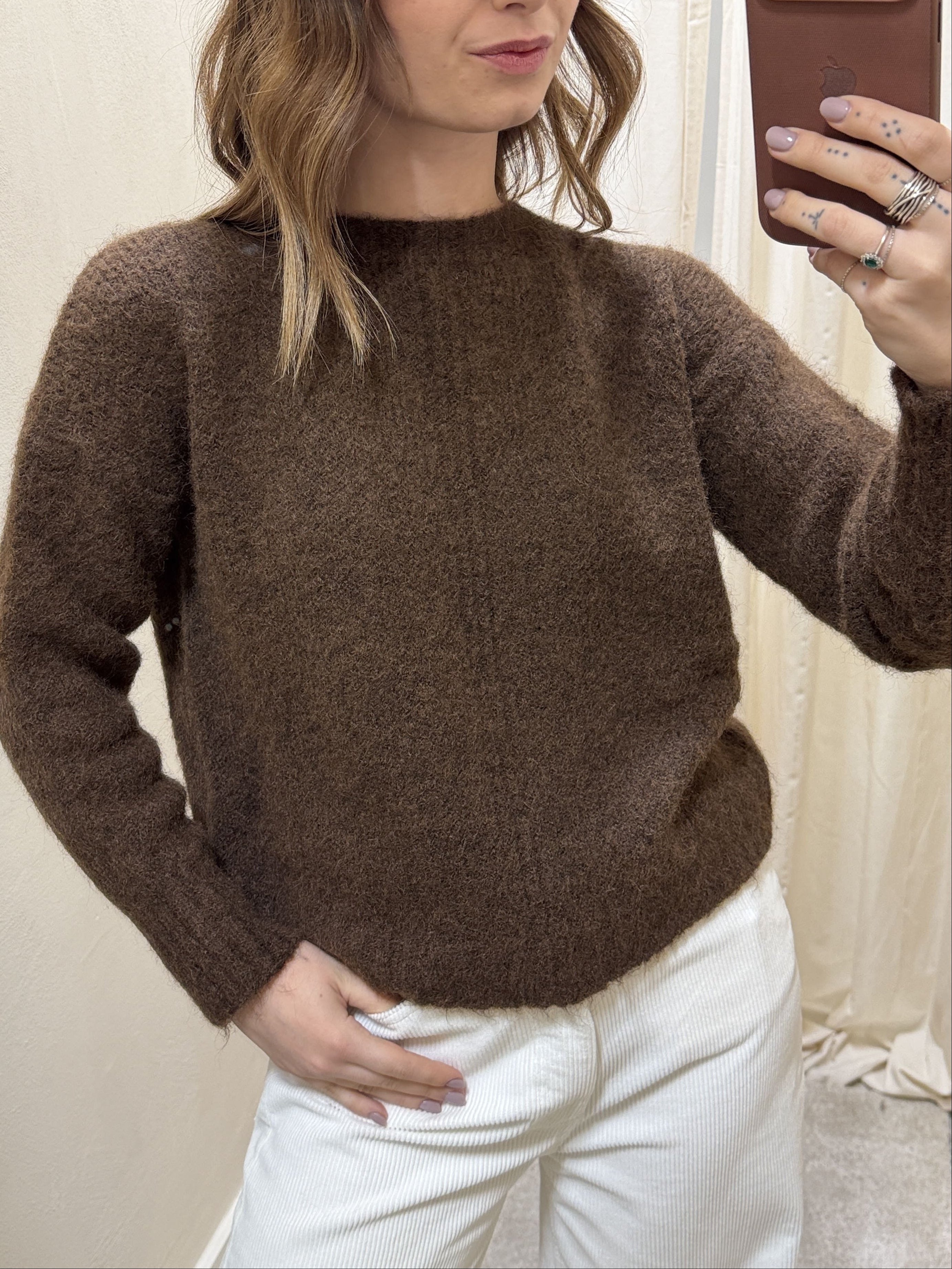 Maglione girocollo con sciarpa rigata Tensione In