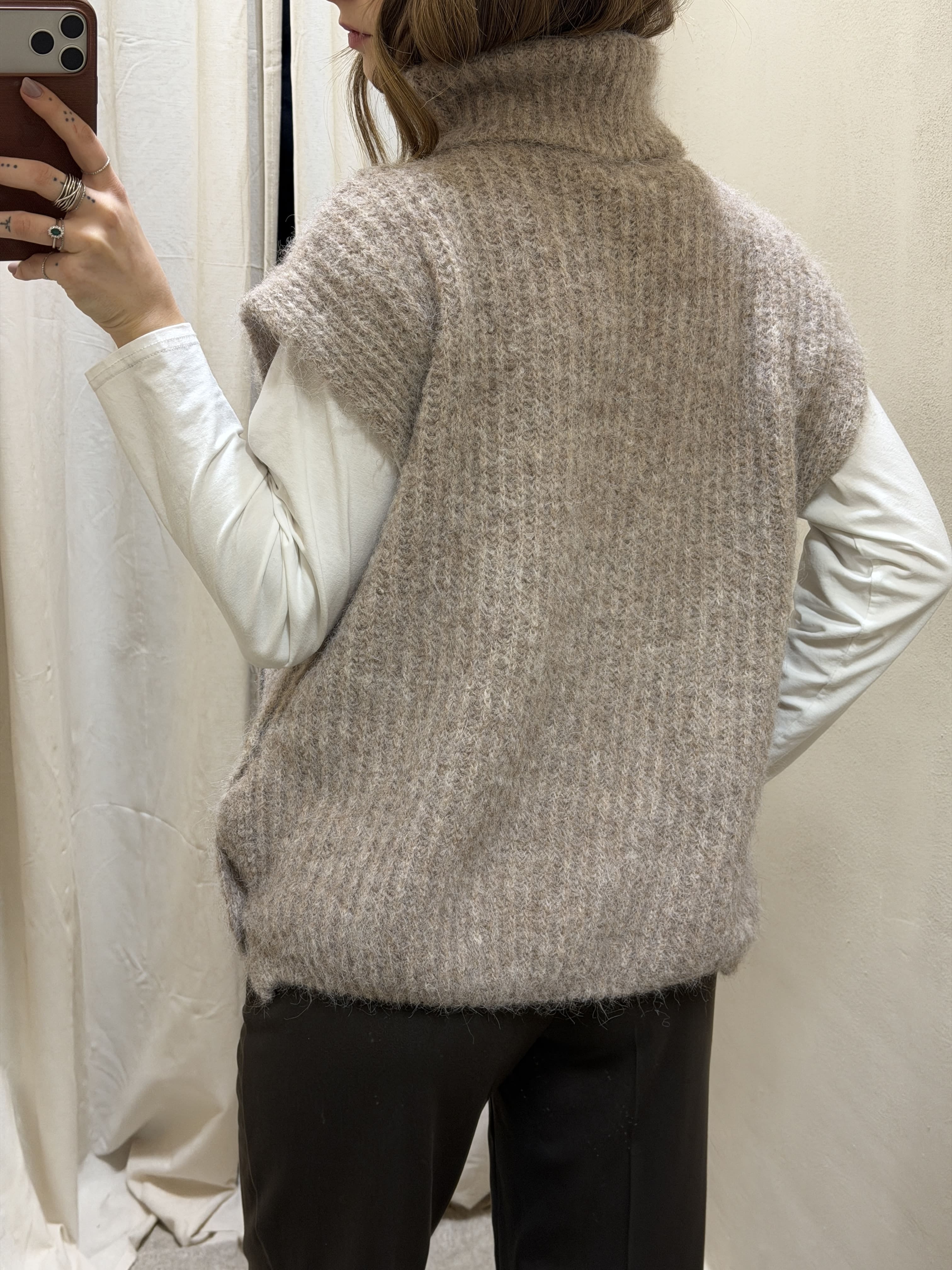 Gilet collo anello con bottoni laterali MyD