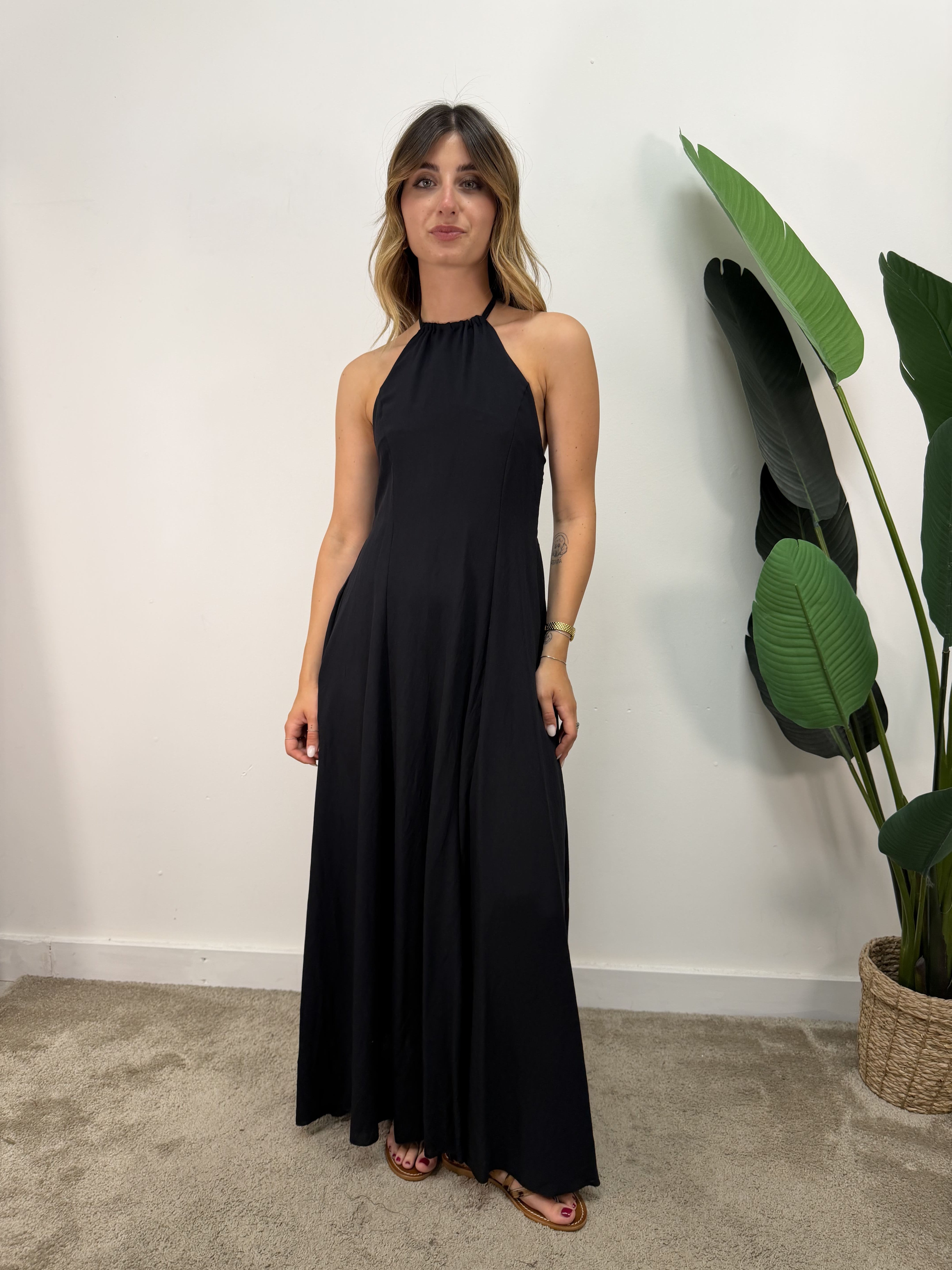 Maxi abito Victoria scollo america MyD