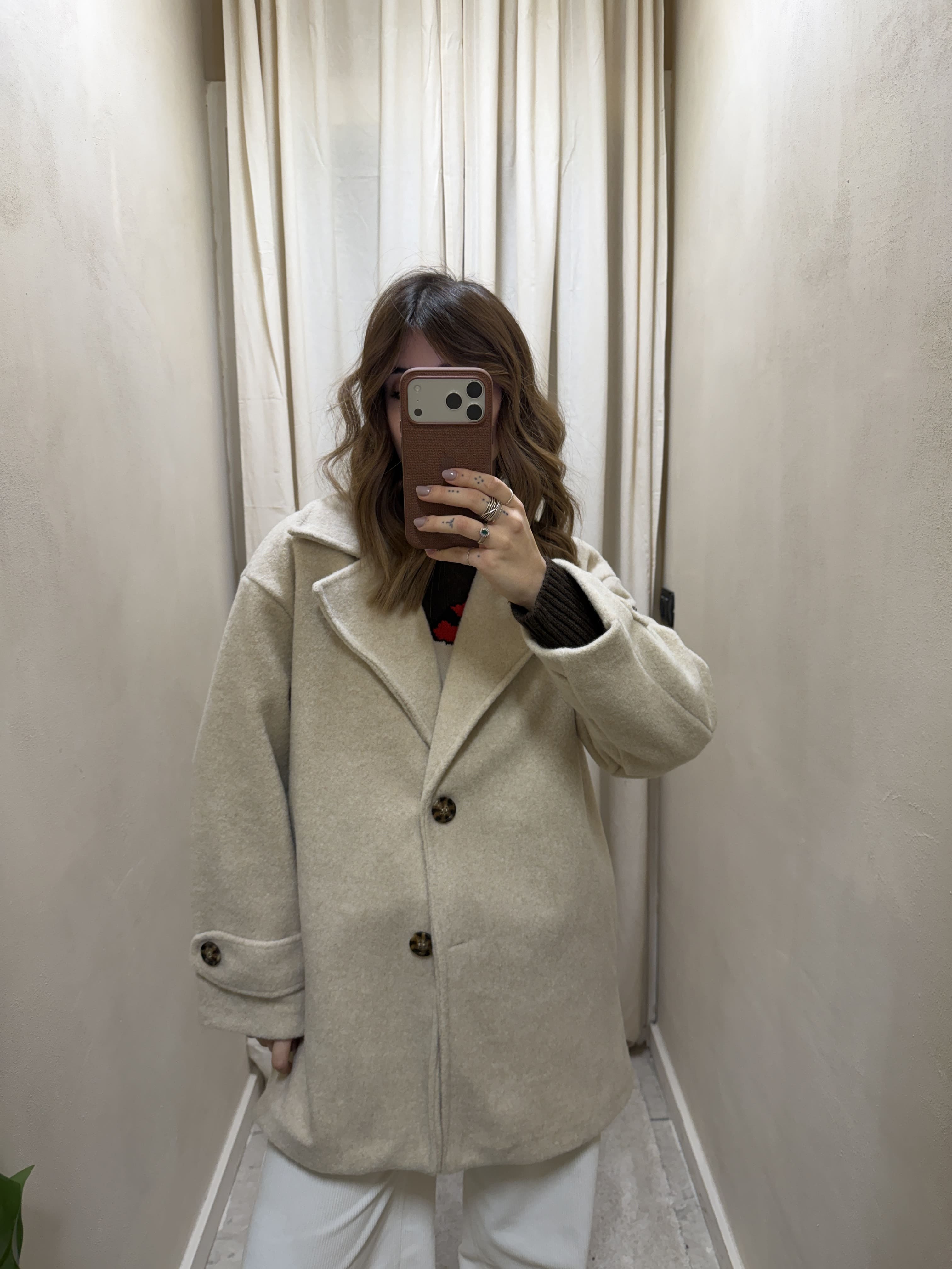 Cappottino 7/8 monopetto in lana cotta MyD