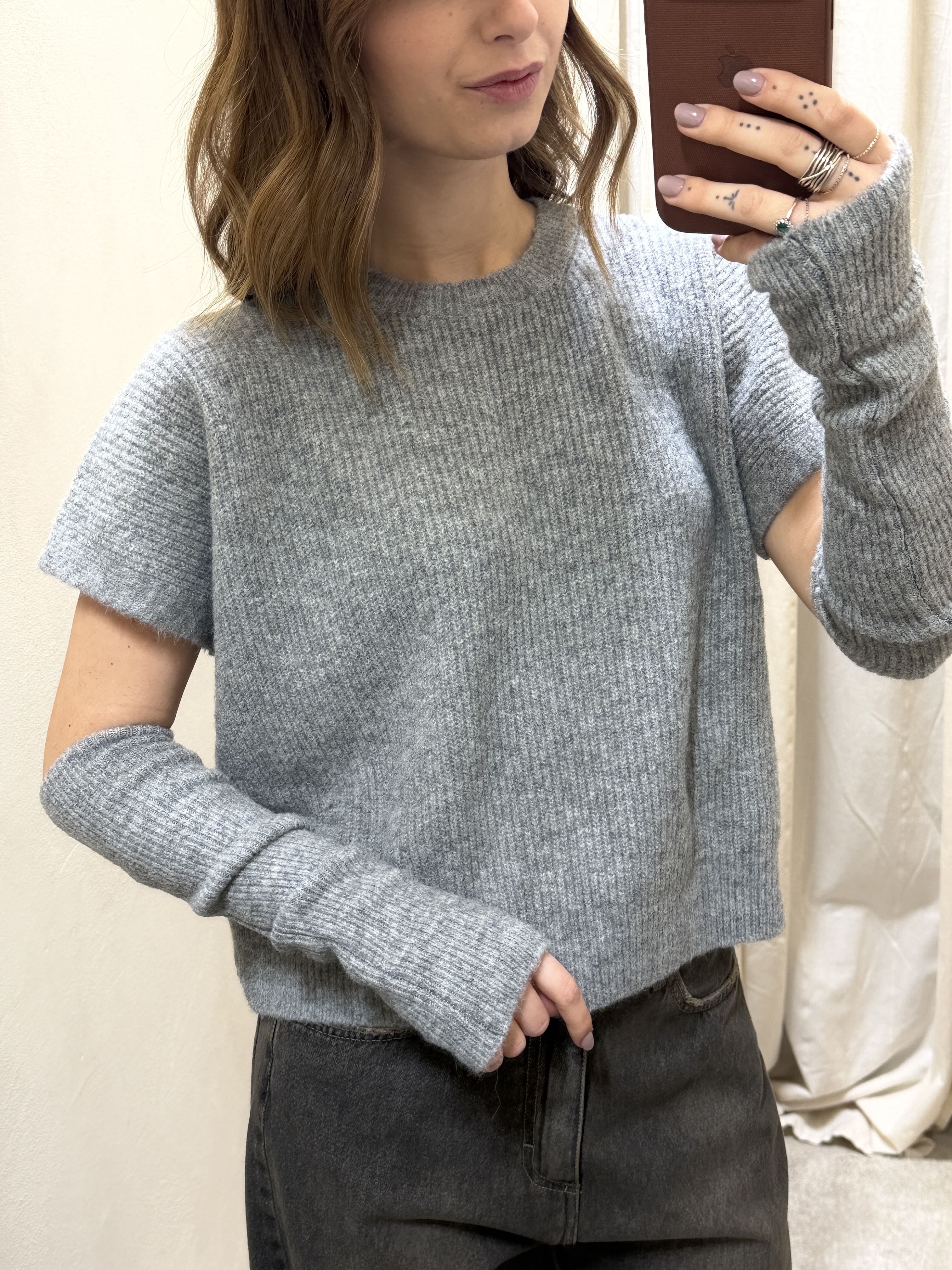 Maglia gilet con manicotti Susy Mix