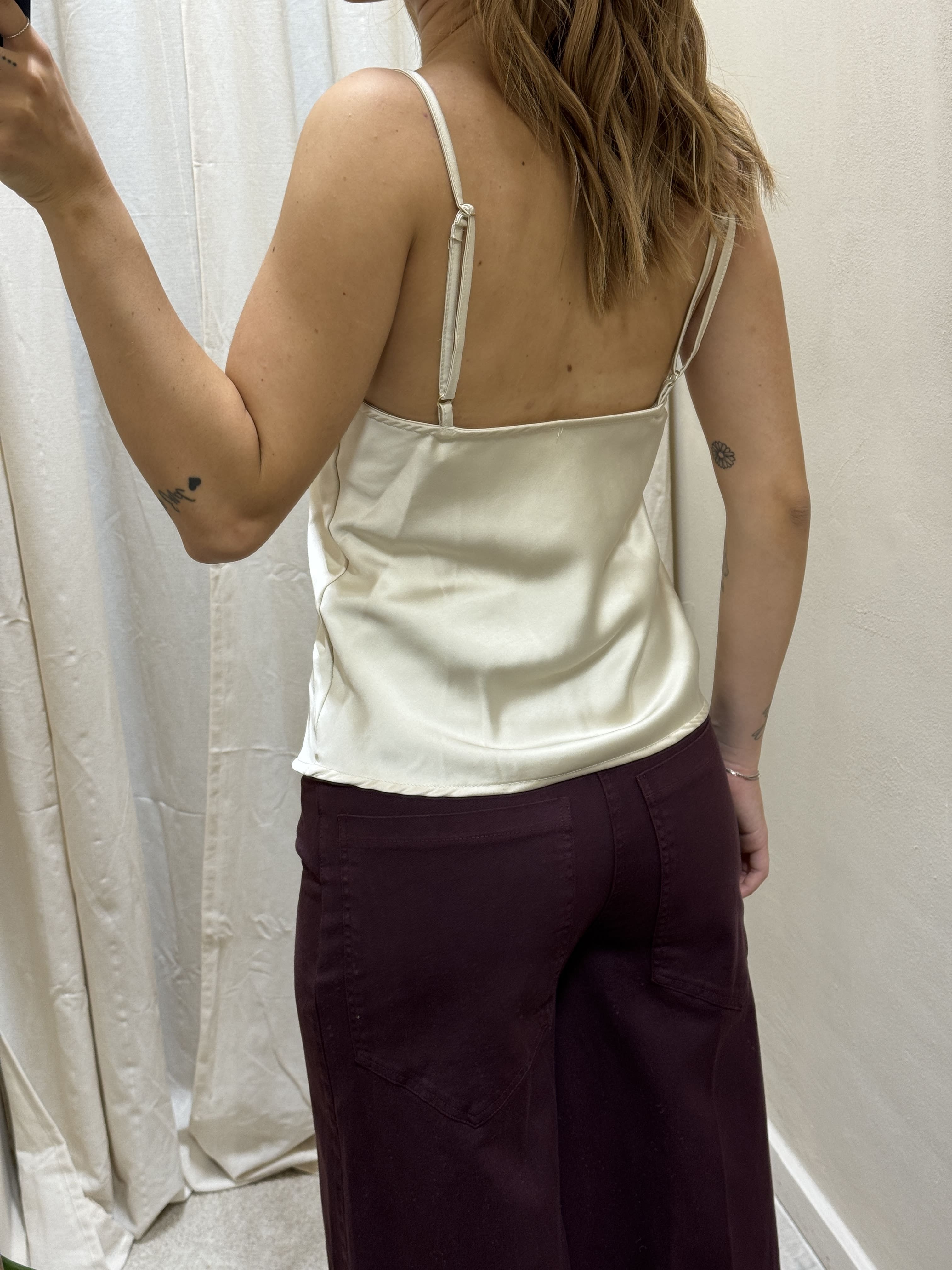 Top in satin e pizzo Tensione In