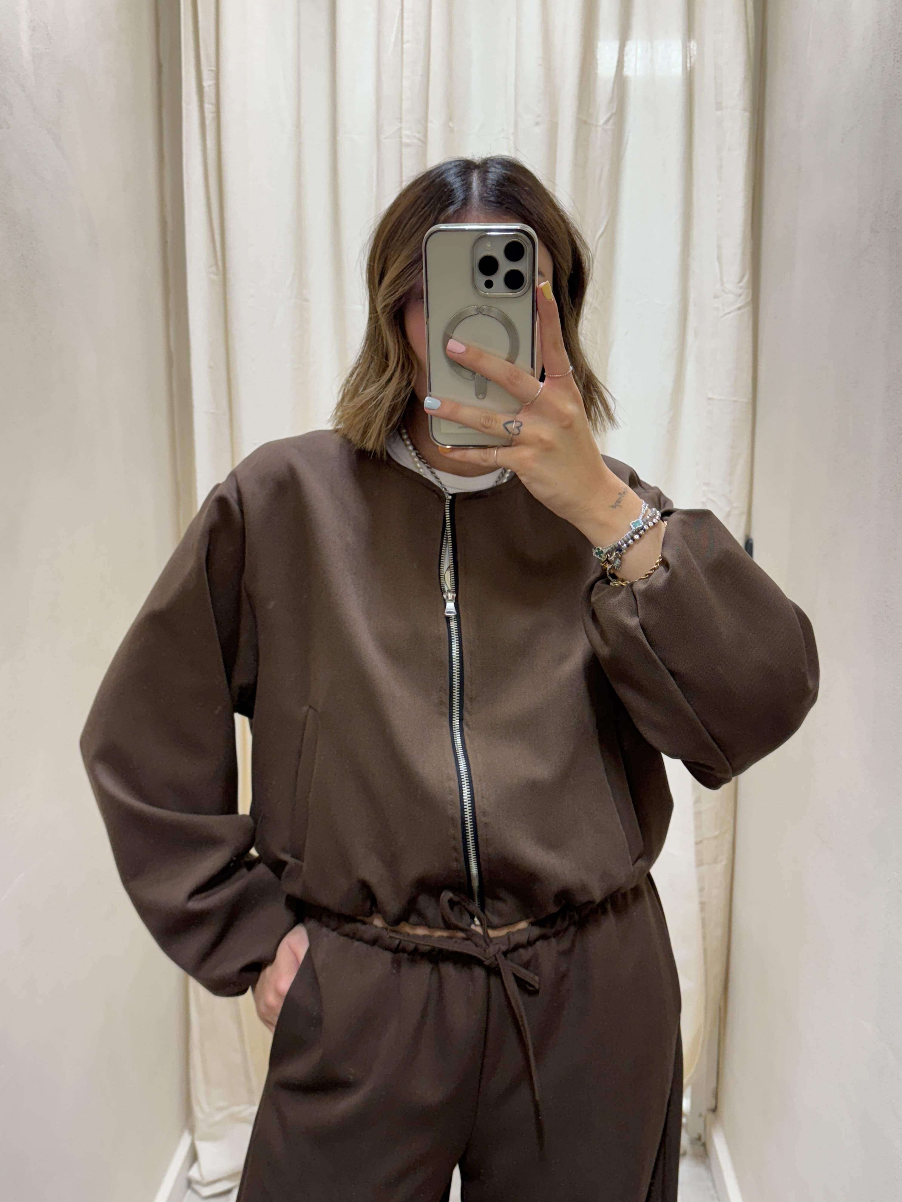 Bomber crop arricciato My-d