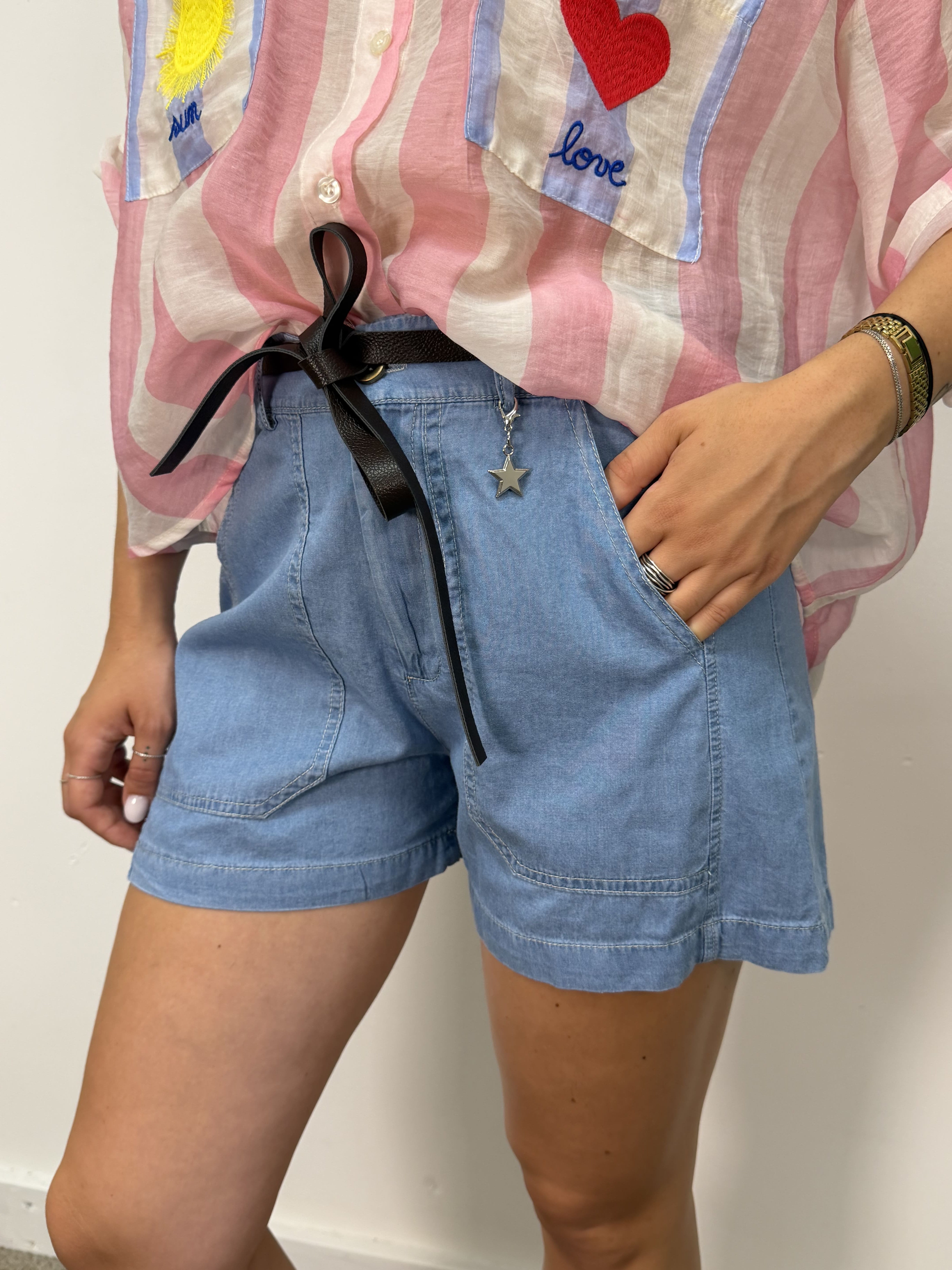 Short "Stellina" denim chambray Susy Mix