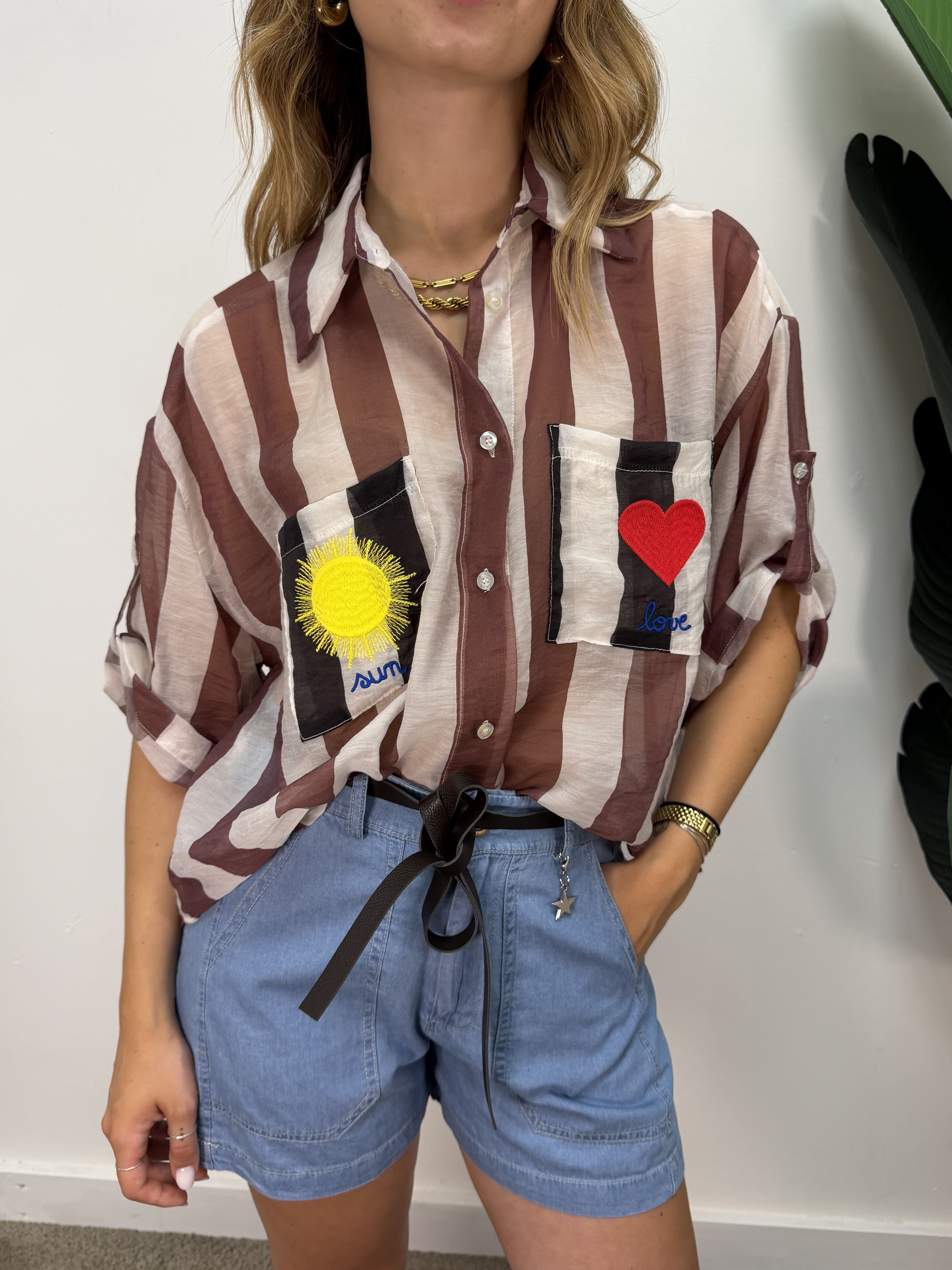 Camicia ricami SUN/LOVE Tensione In