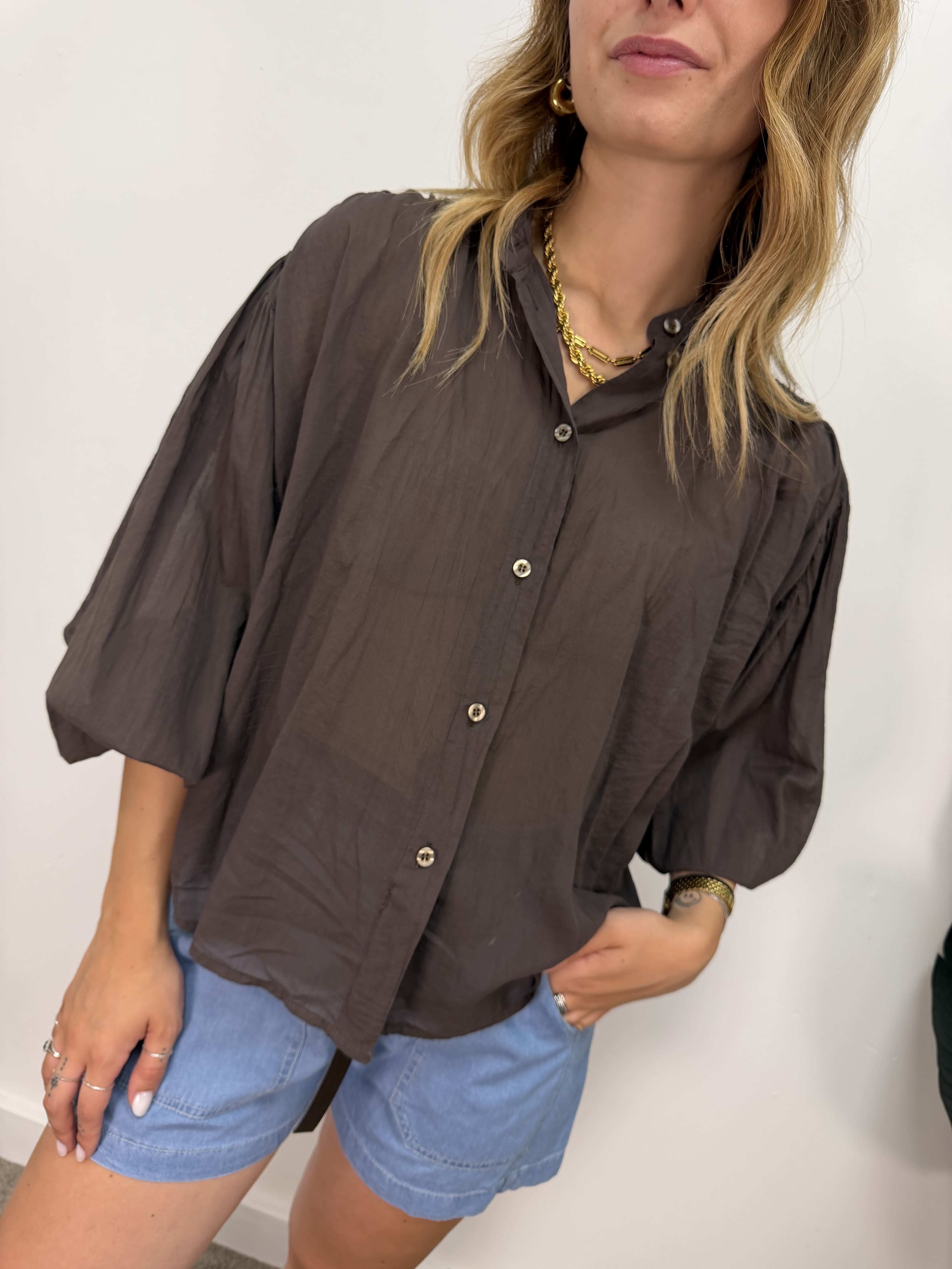 Camicia in mussola di cotone Tensione In