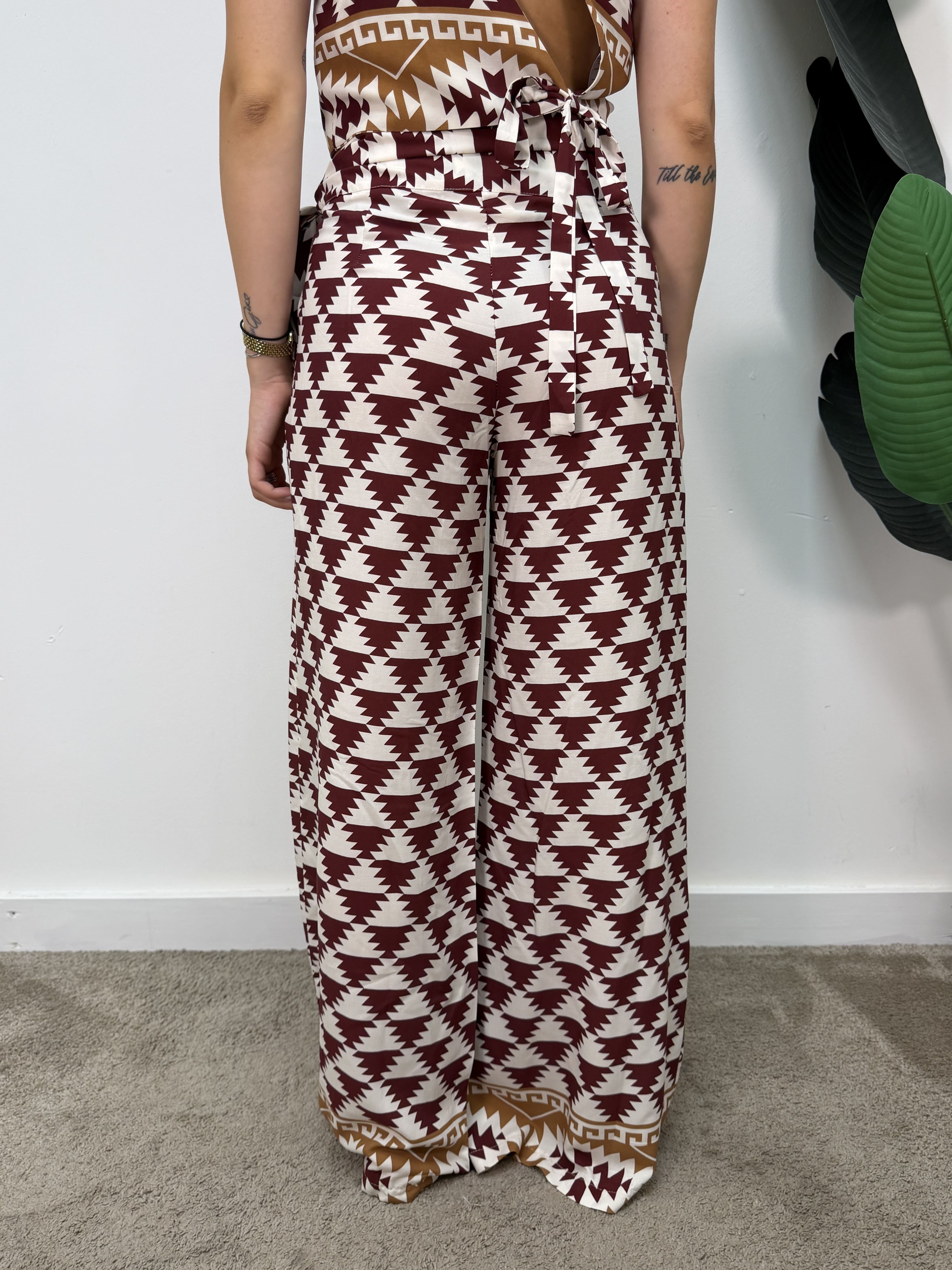 Pantalone in viscosa stampa azteca Dixie