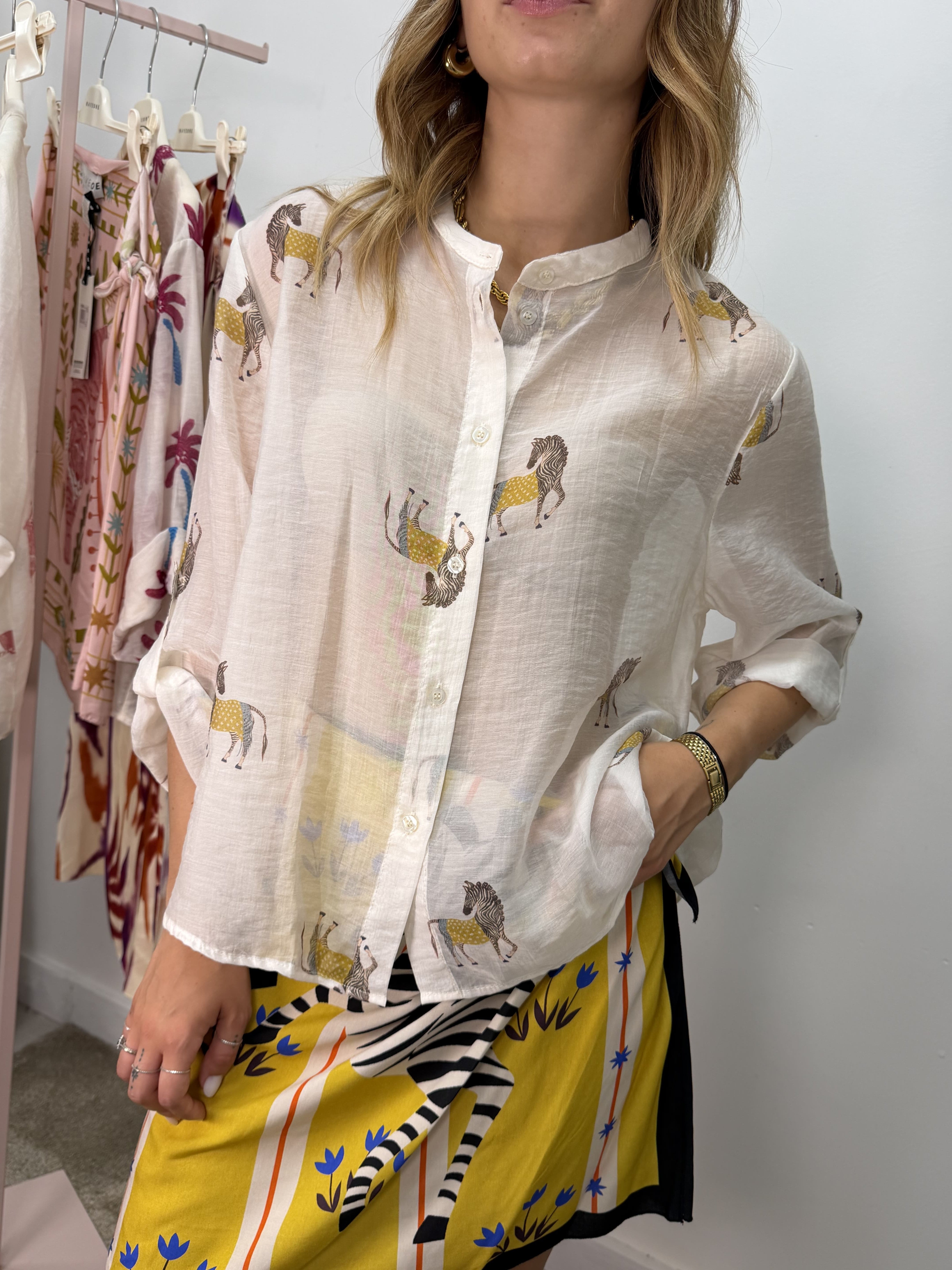 Camicia in mussola stampa "zebra" HaveOne THE ISLAND