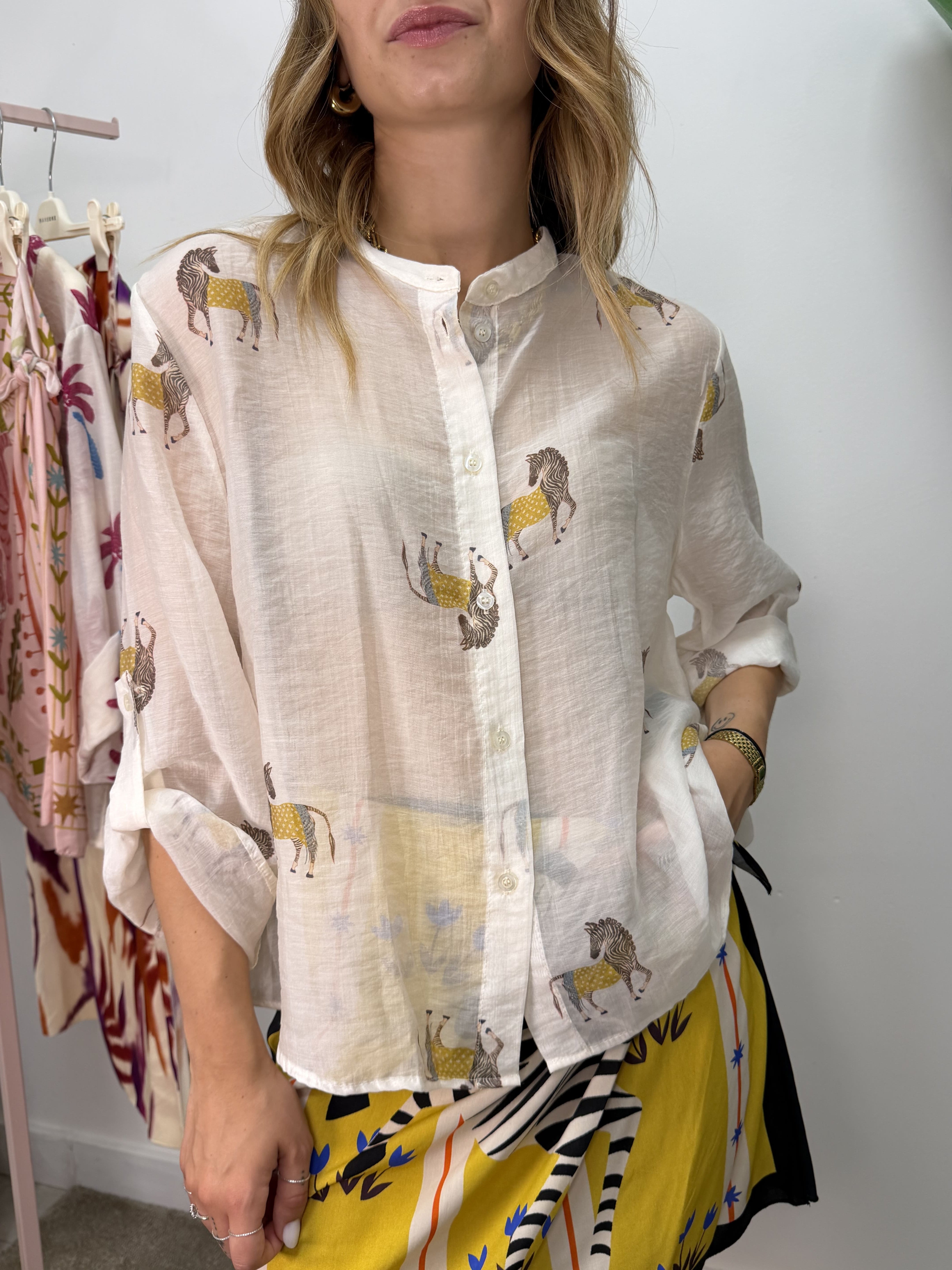 Camicia in mussola stampa "zebra" HaveOne THE ISLAND