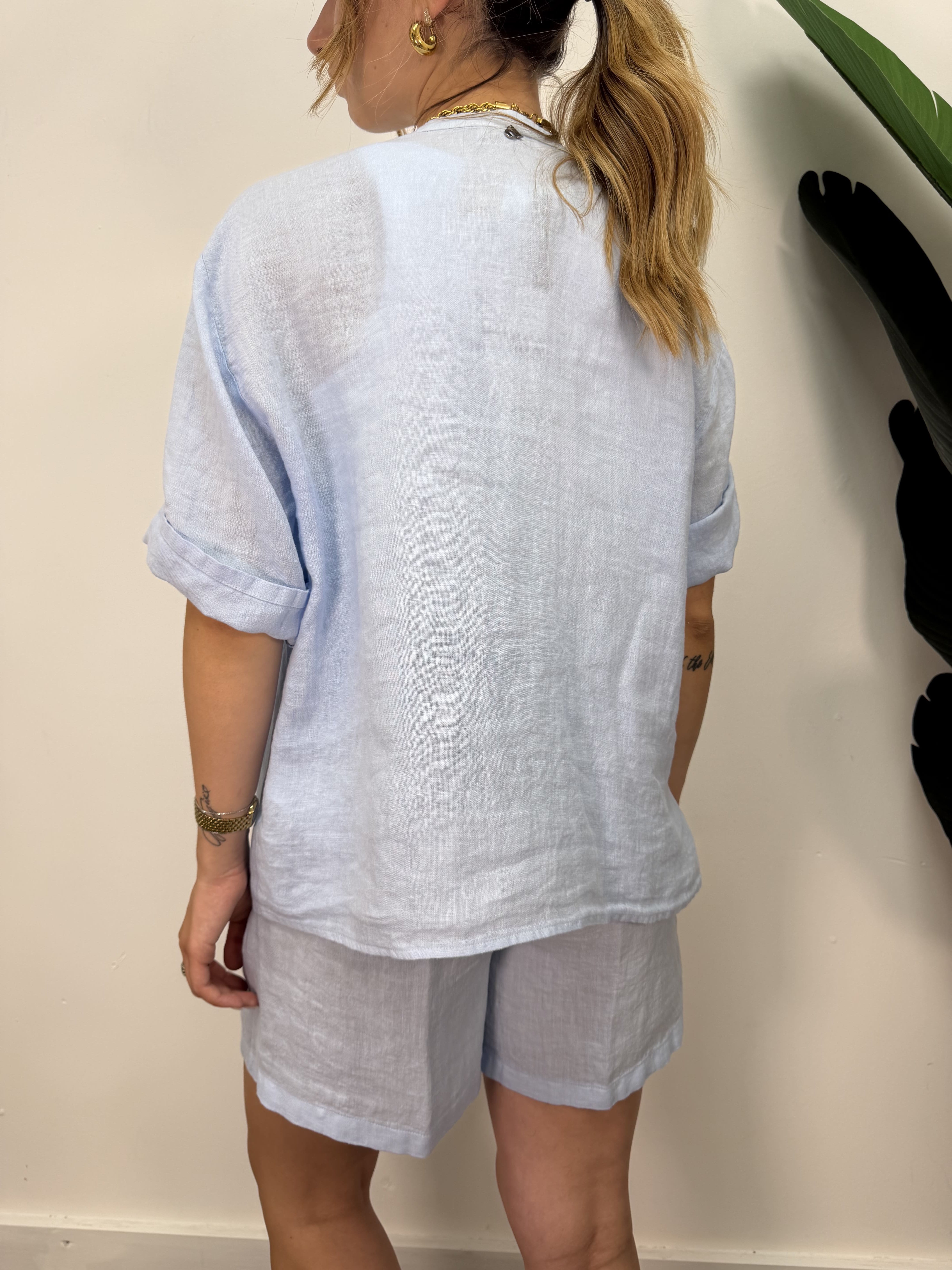 Camicia in puro lino tinto in capo Dixie