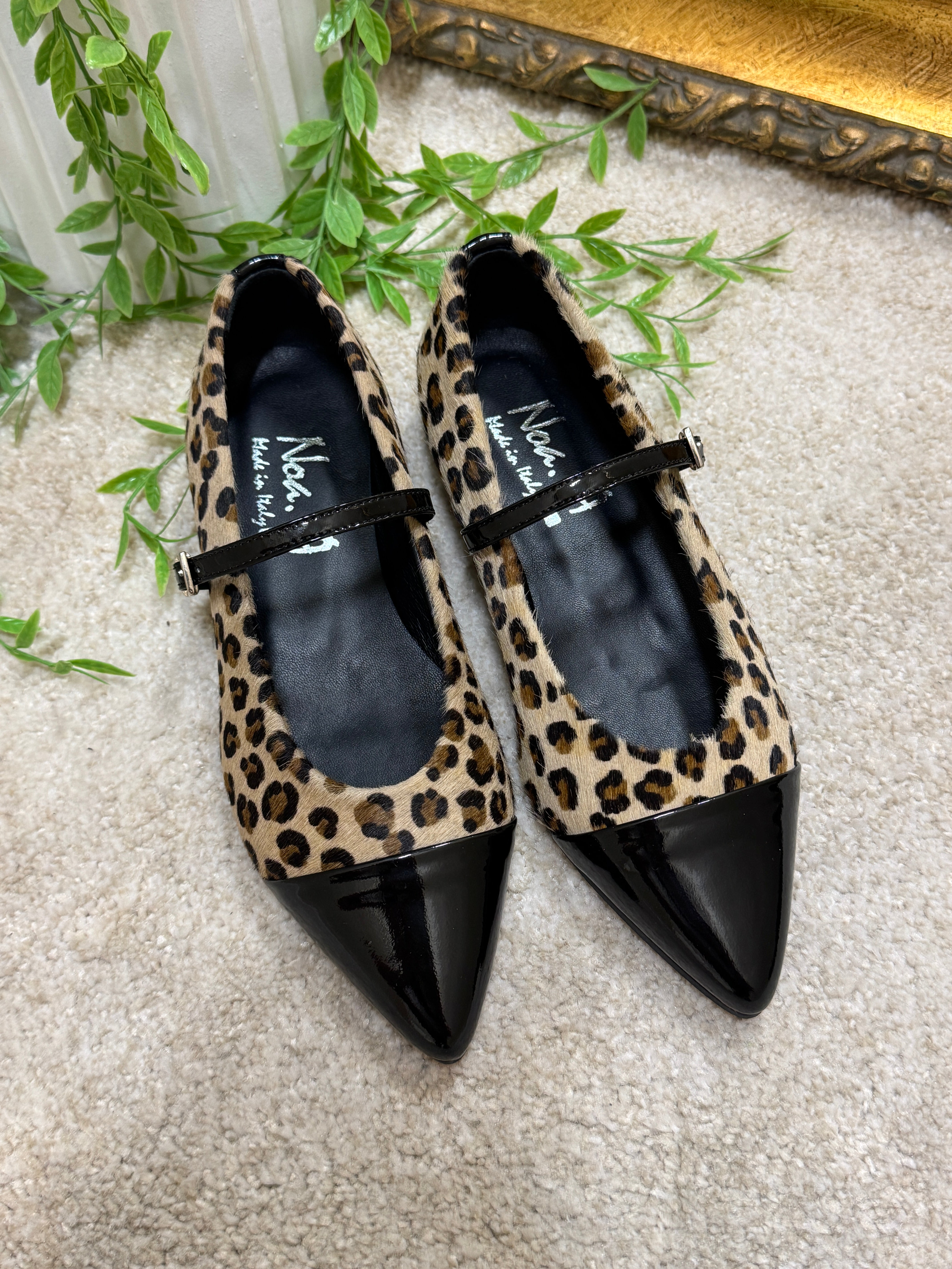 Ballerine in cavallino maculato e naplack Noa