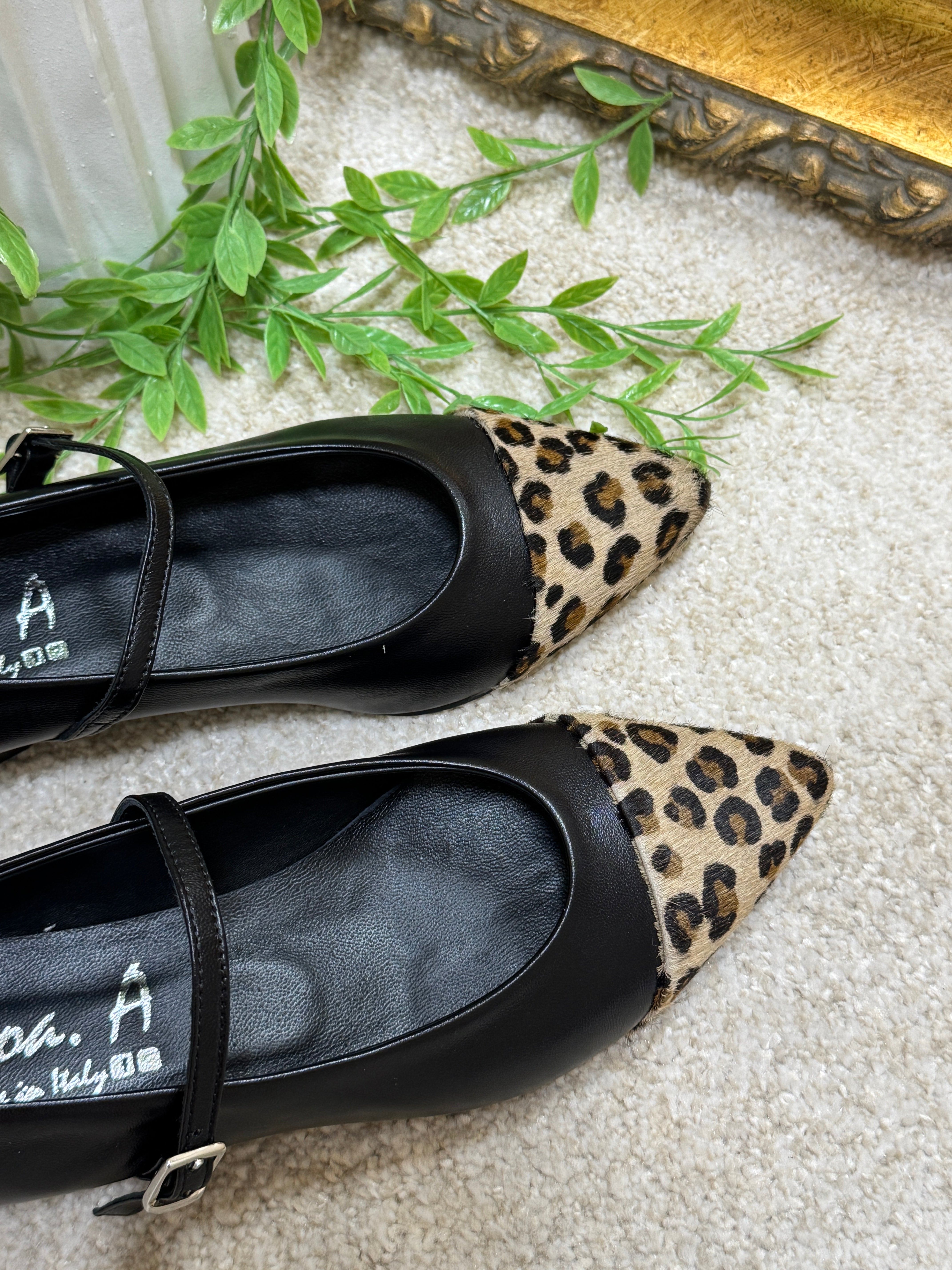 Ballerine in nappa e cavallino maculato Noa