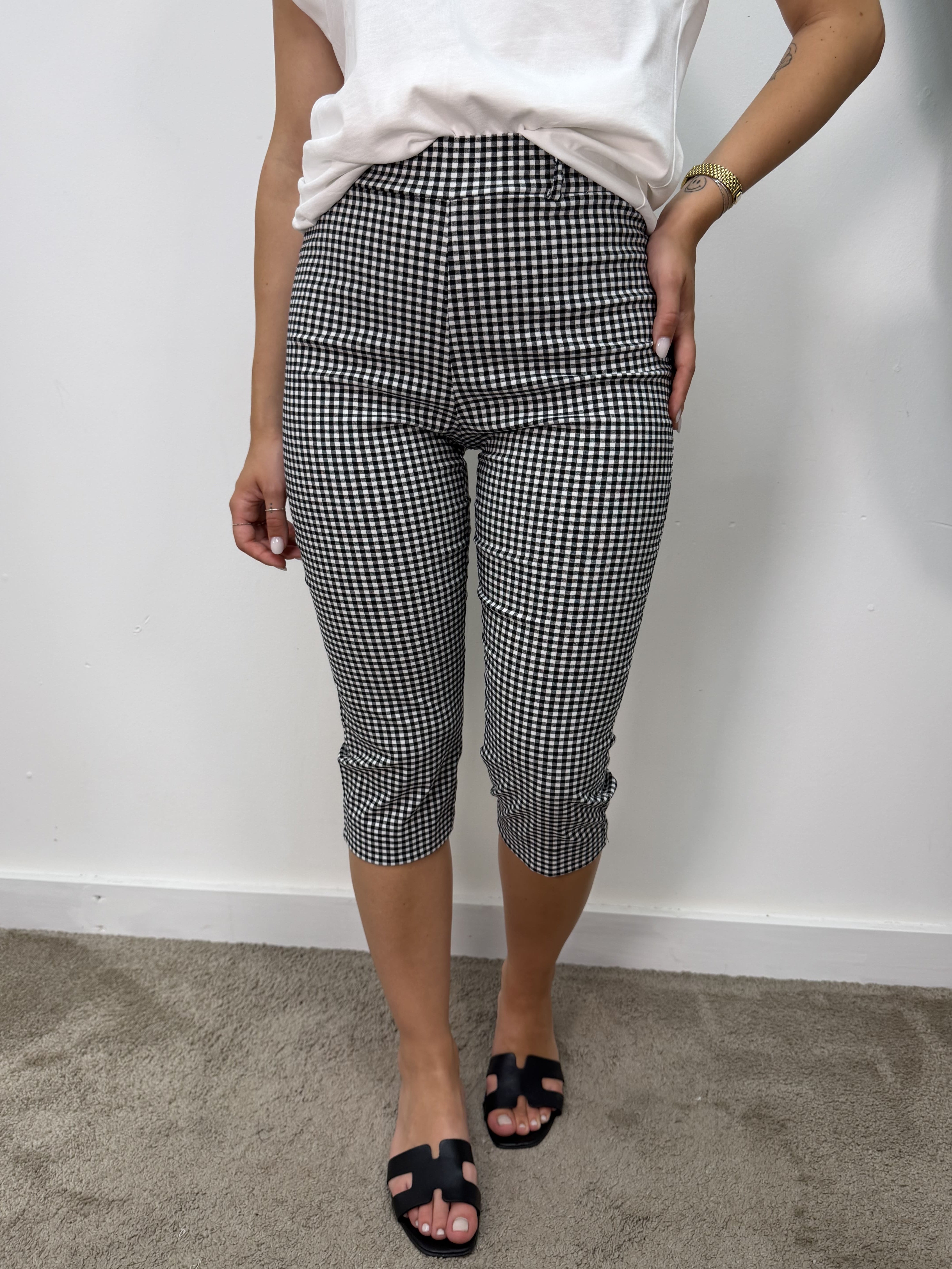 Pantalone capri stampa vichy MyD