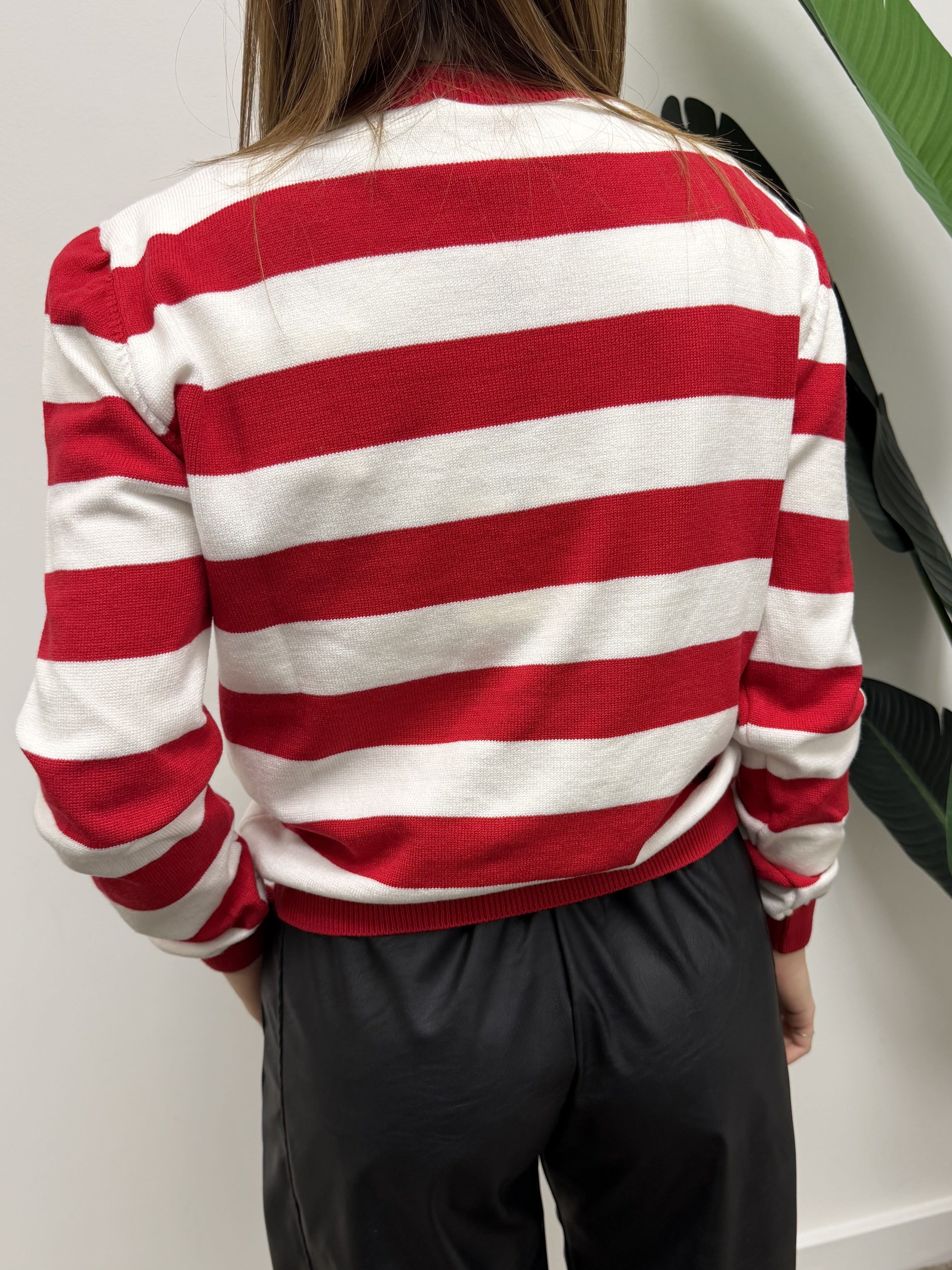 Maglioncino rigato in filo misto viscosa Tensione In