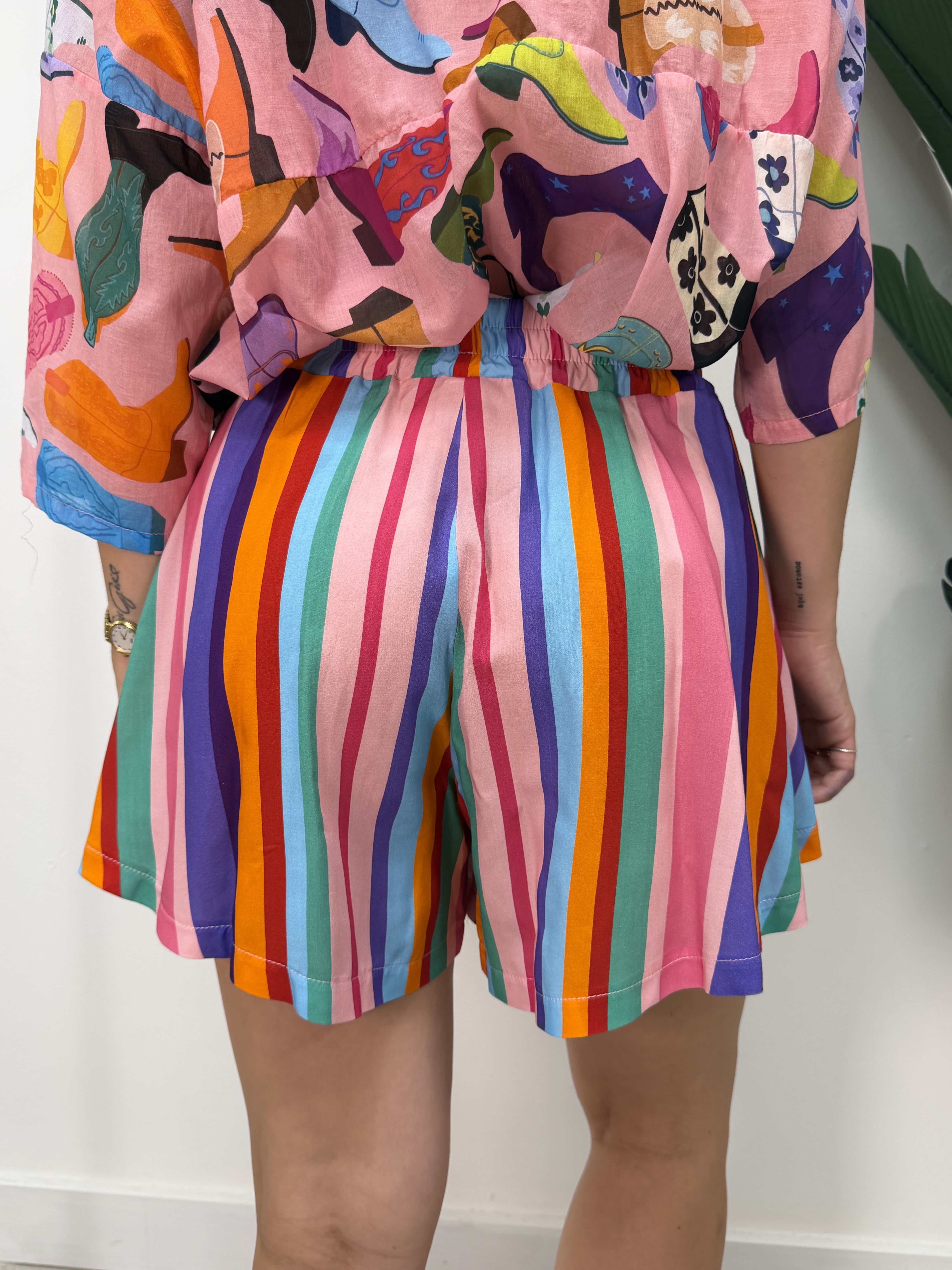 Short stampa righe Tensione In