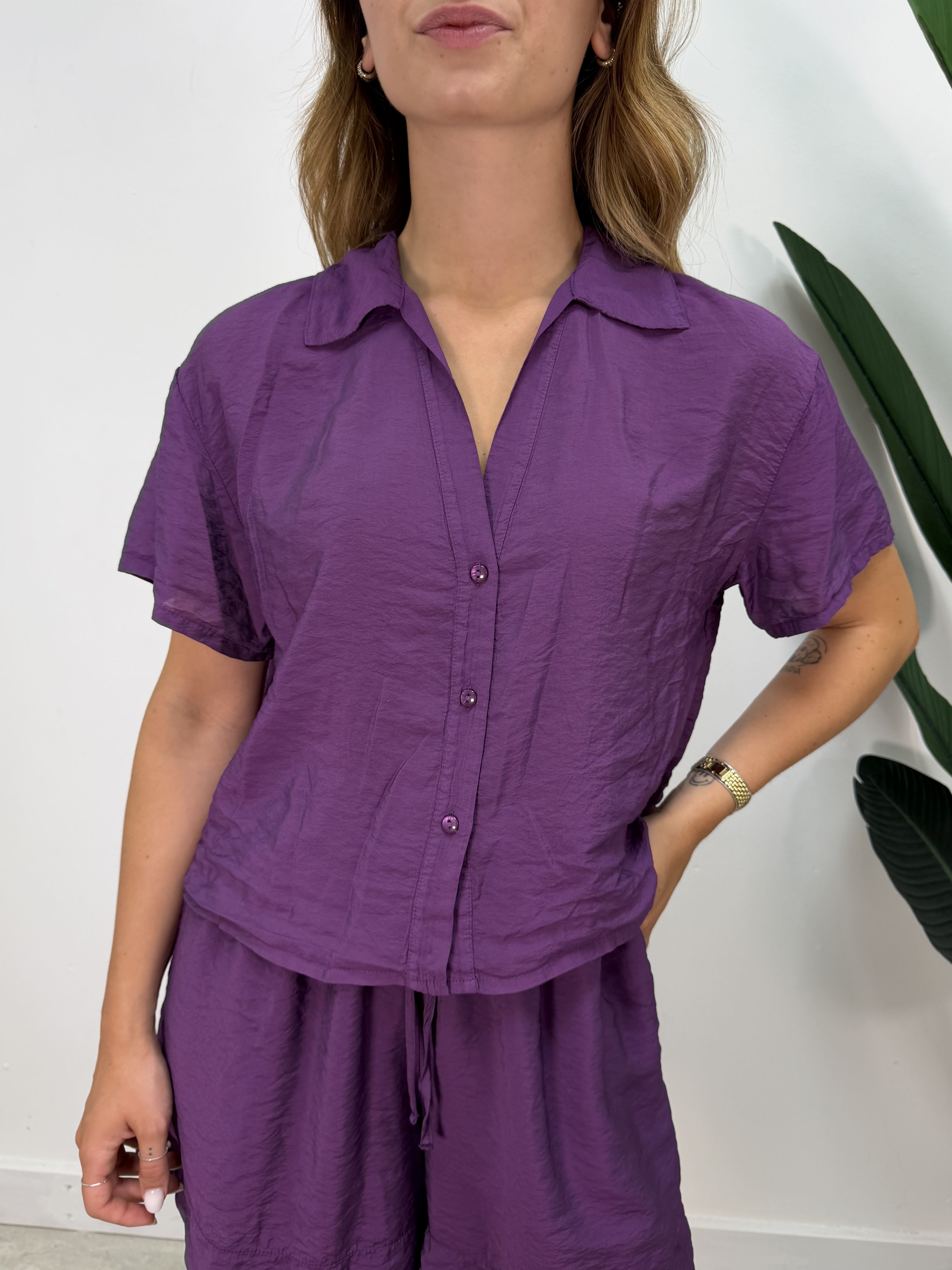 Camicia mezza manica scollo V Tensione In