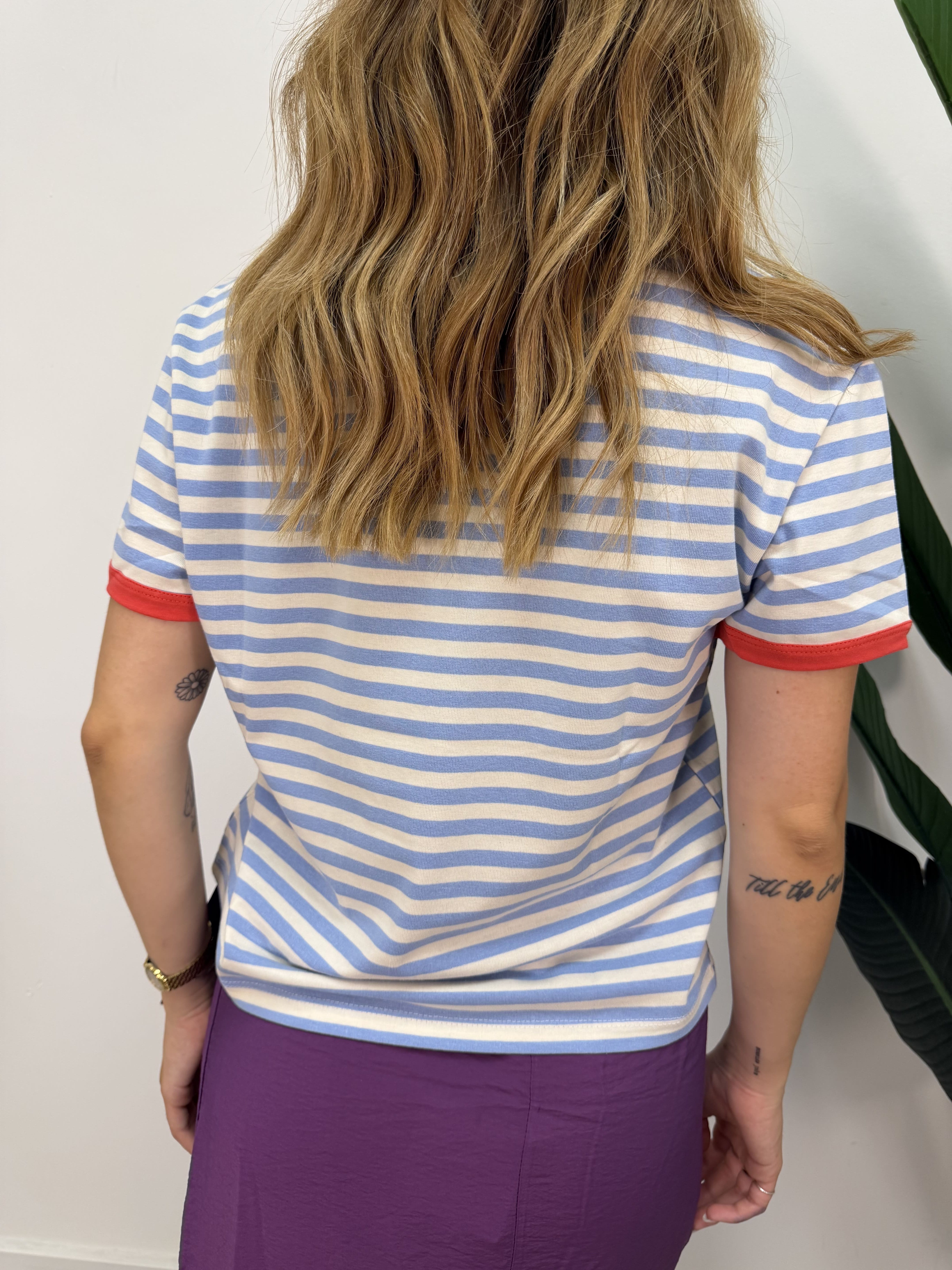 T-shirt rigata stampa lamponi Susy Mix