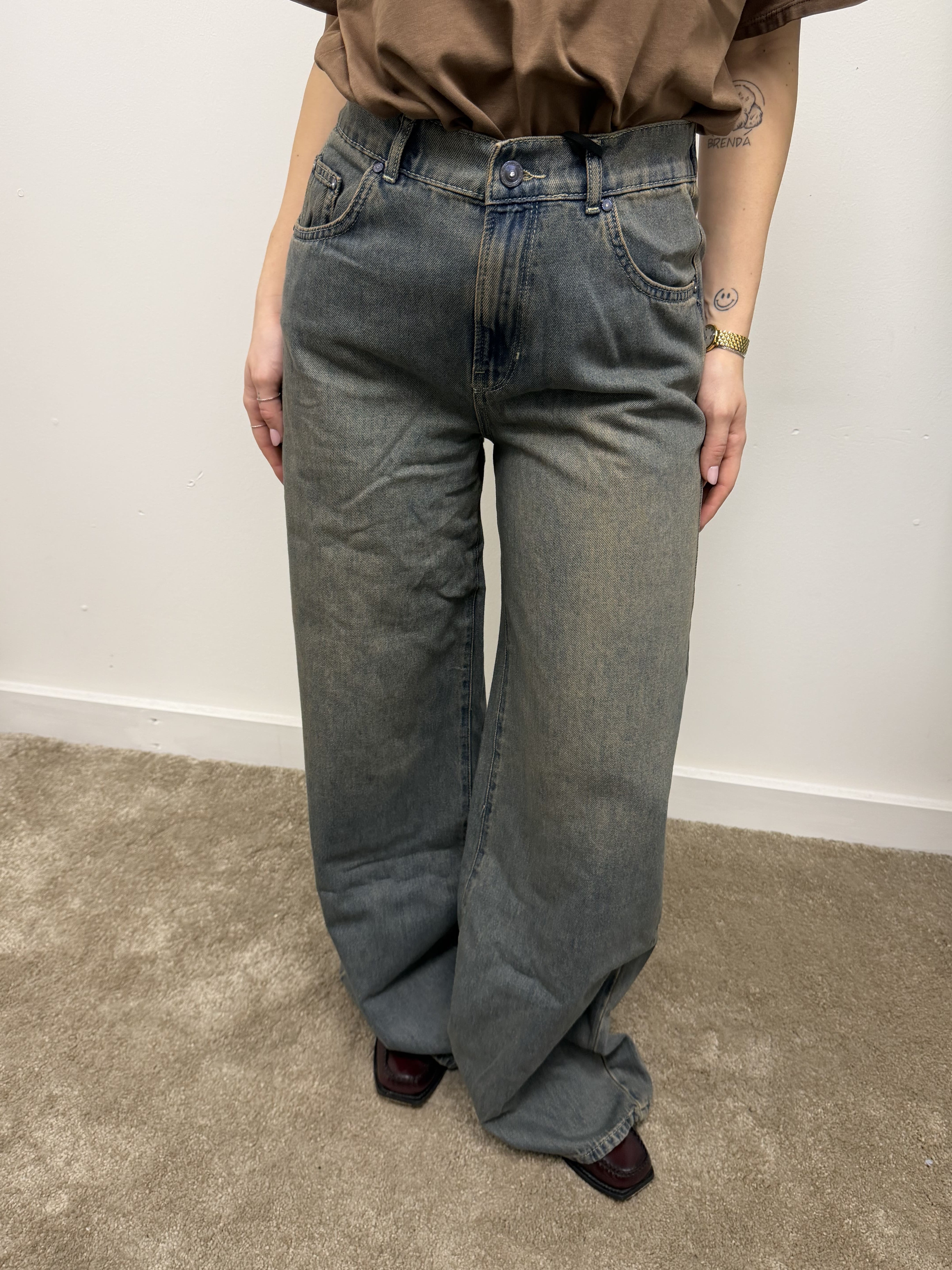 Jeans wide con elastico sul retro BSB