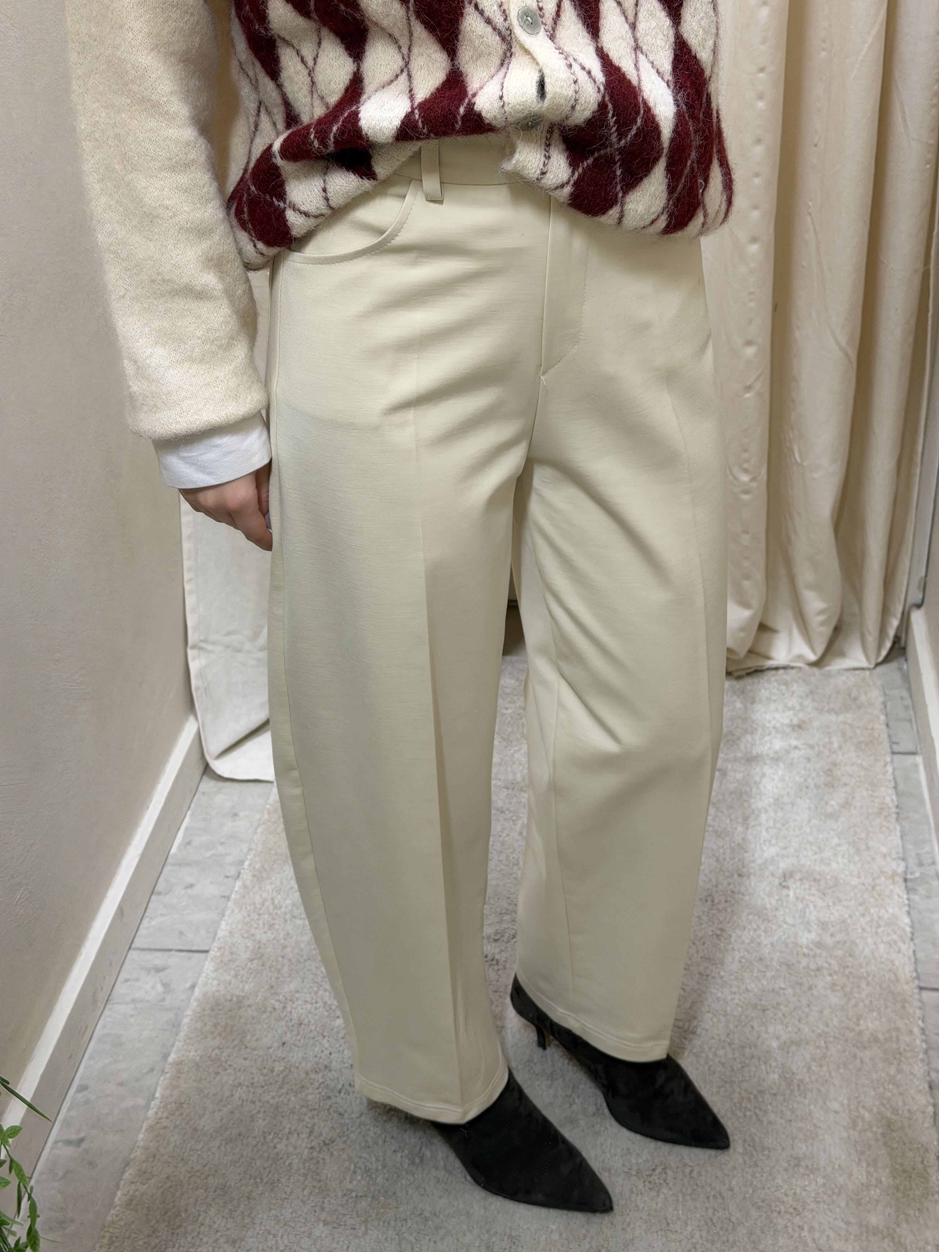 Pantalone barrel in punto Milano Tensione In